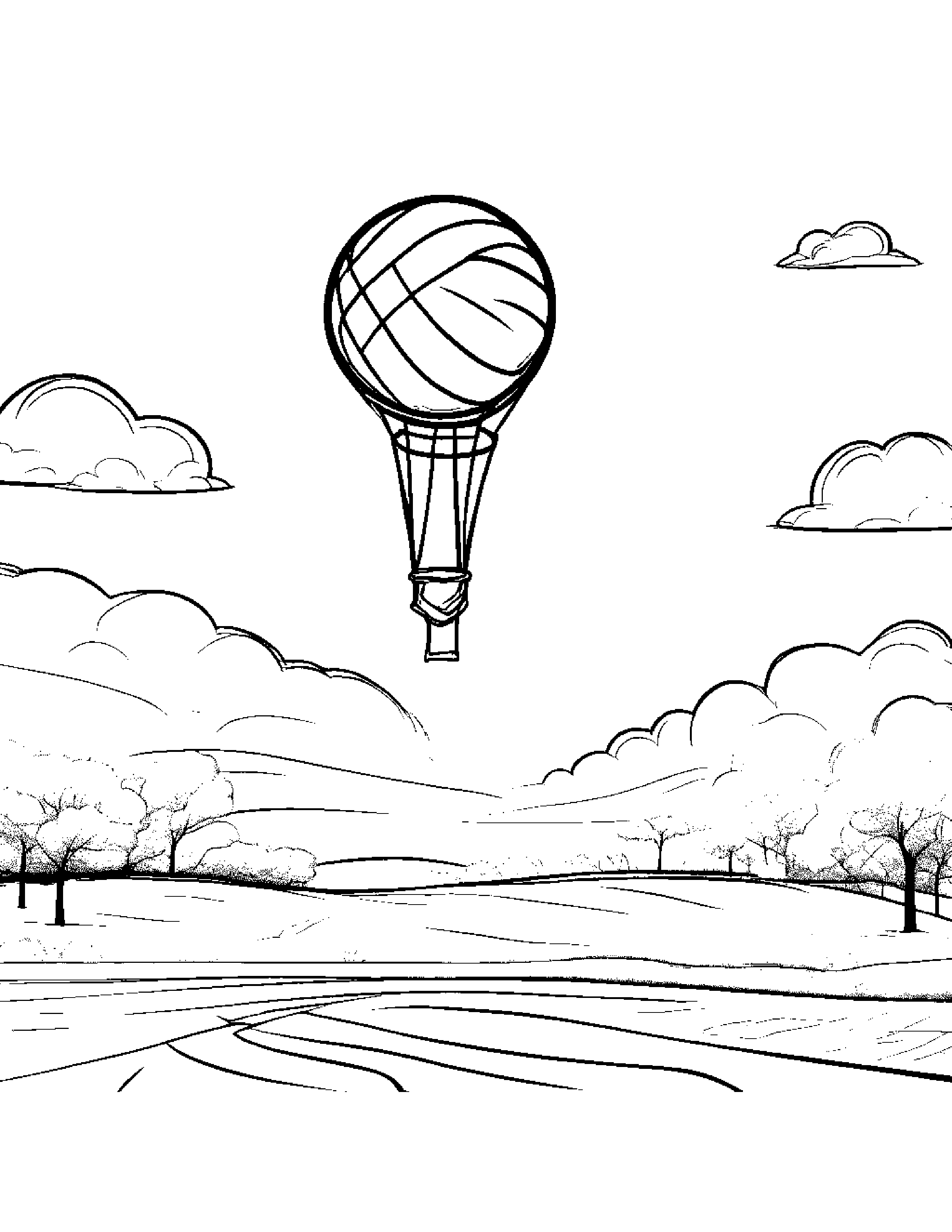 Basketball Flying A Kite #5 Coloring Page (Free Printable PDF)