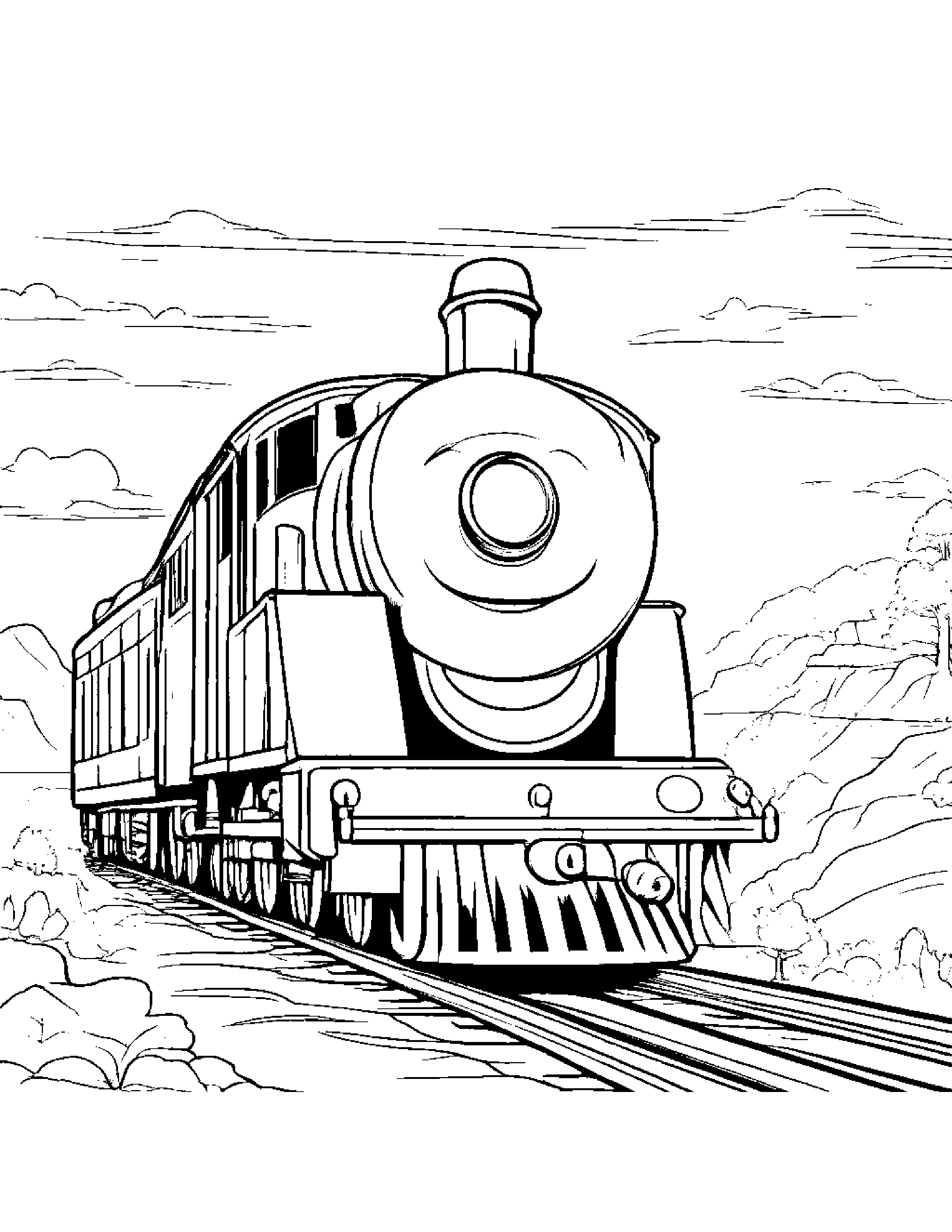 Brave Train Toy #2 Coloring Page (Free Printable PDF)