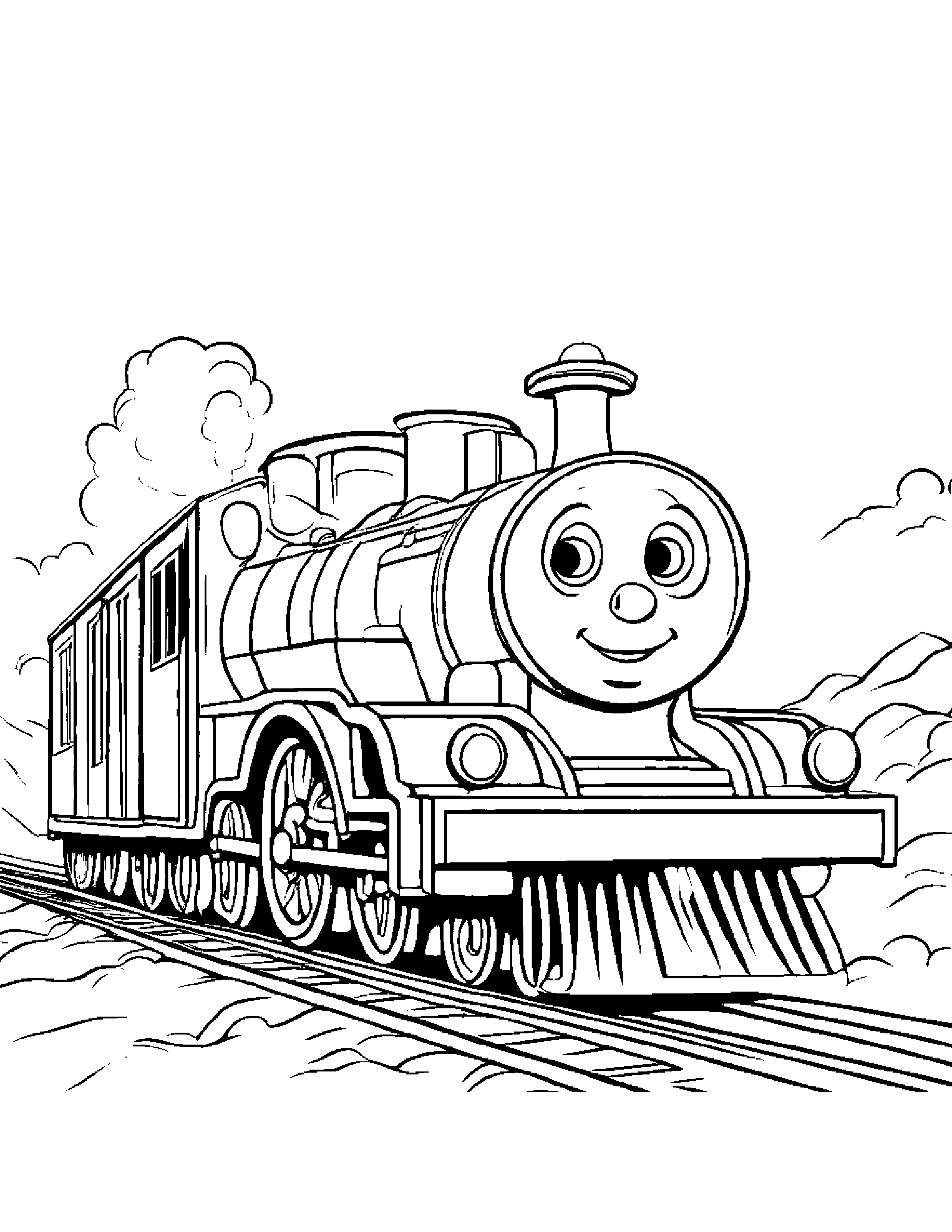 Brave Train Toy Coloring Page (Free Printable PDF)