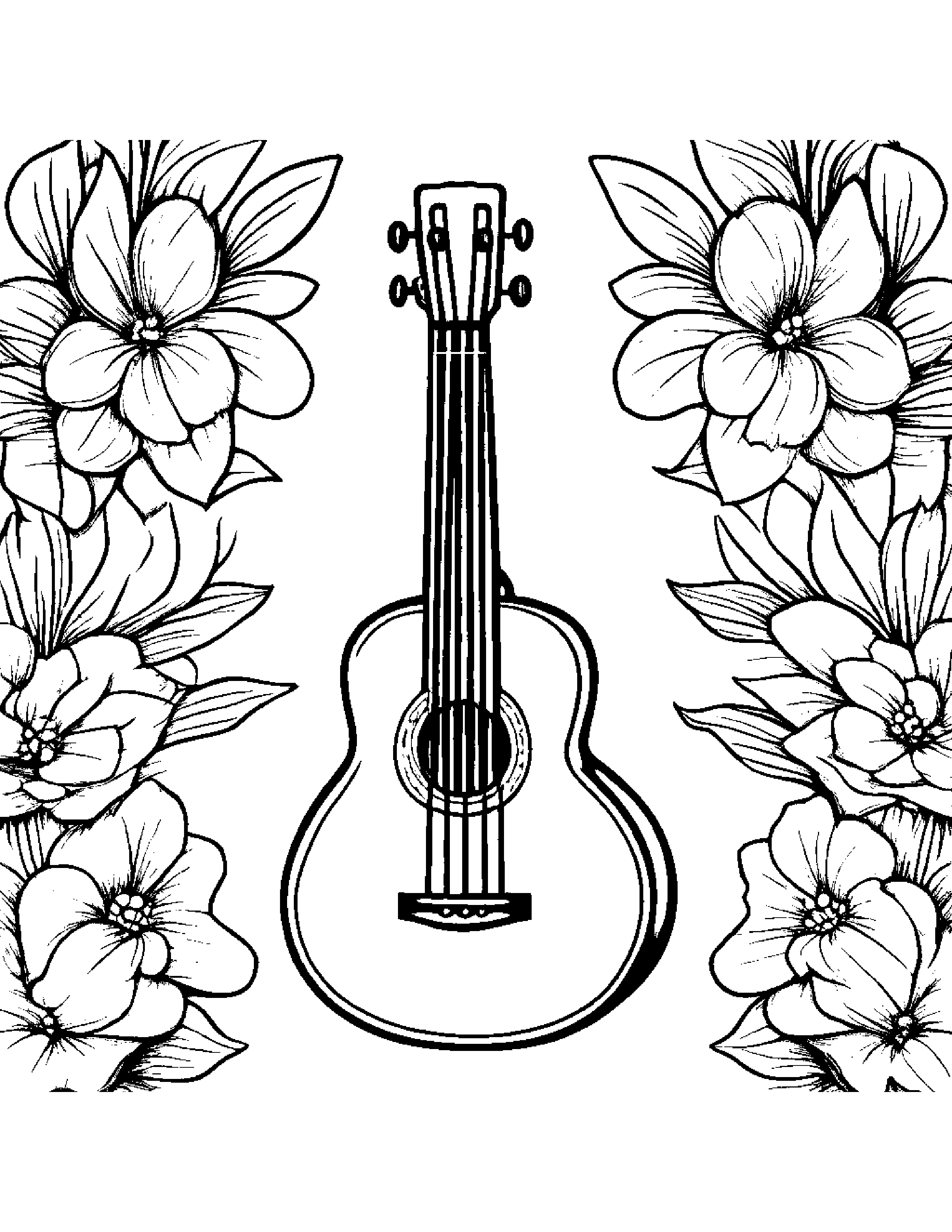Bright Ukulele #4 Coloring Page (Free Printable PDF)