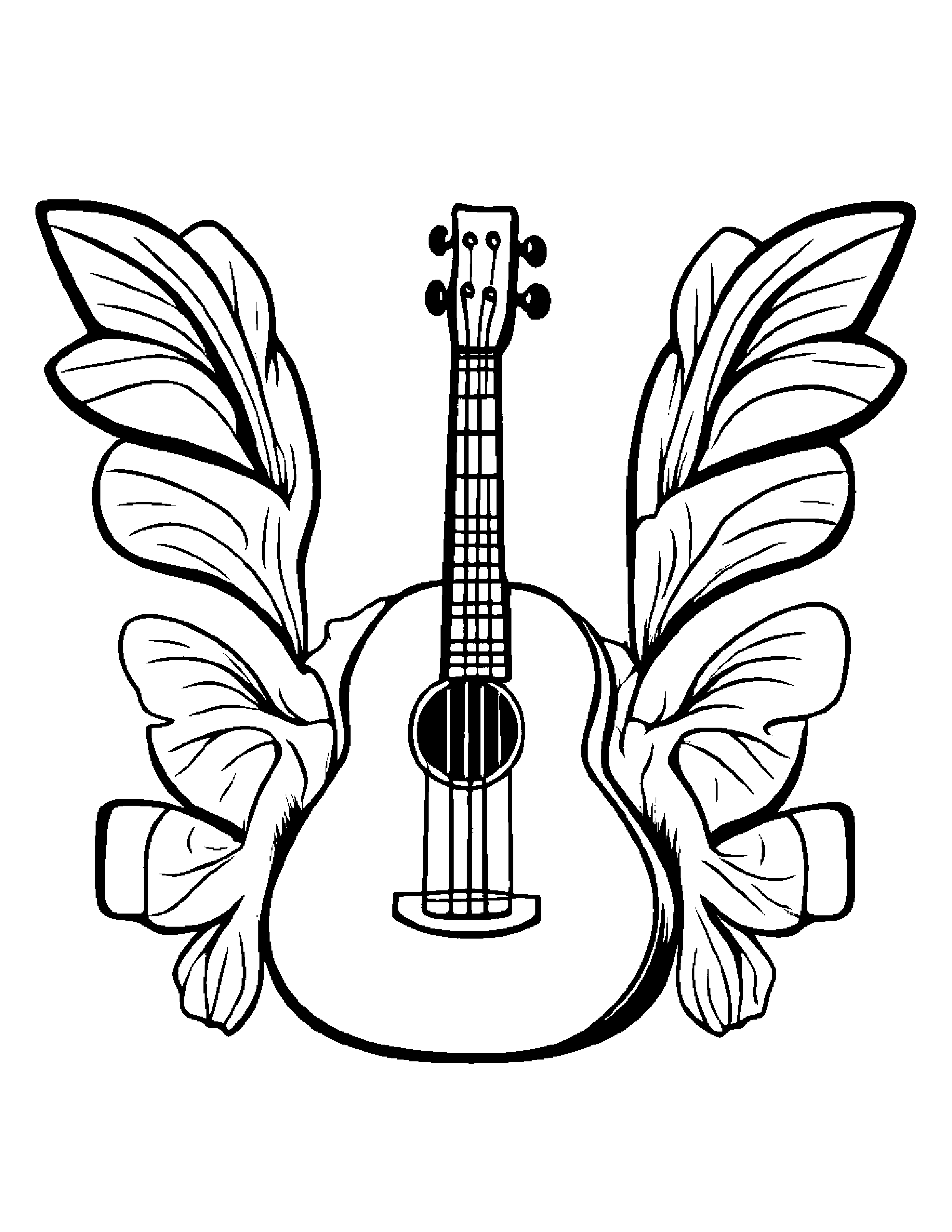 Bright Ukulele #5 Coloring Page (Free Printable PDF)