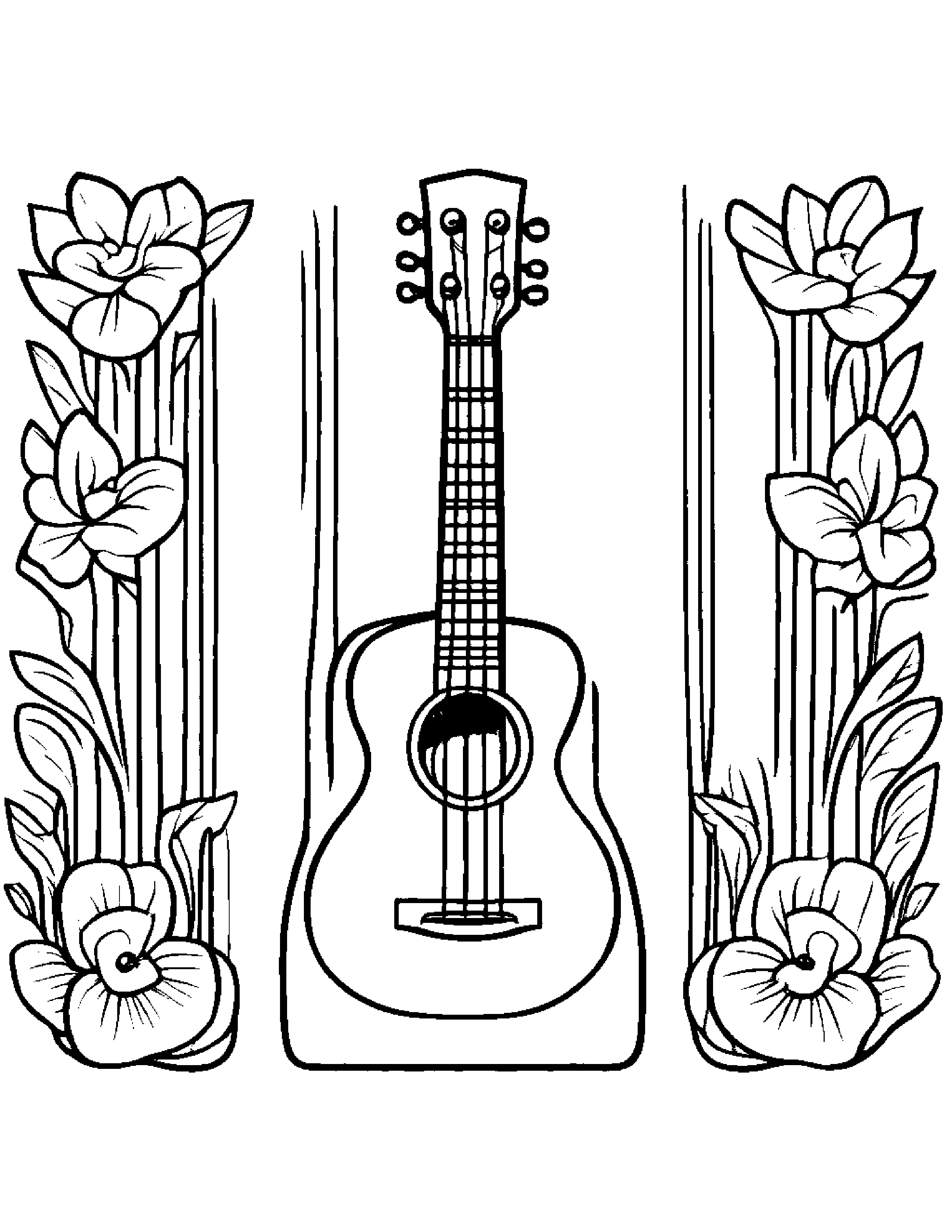 Bright Ukulele Coloring Page (Free Printable PDF)