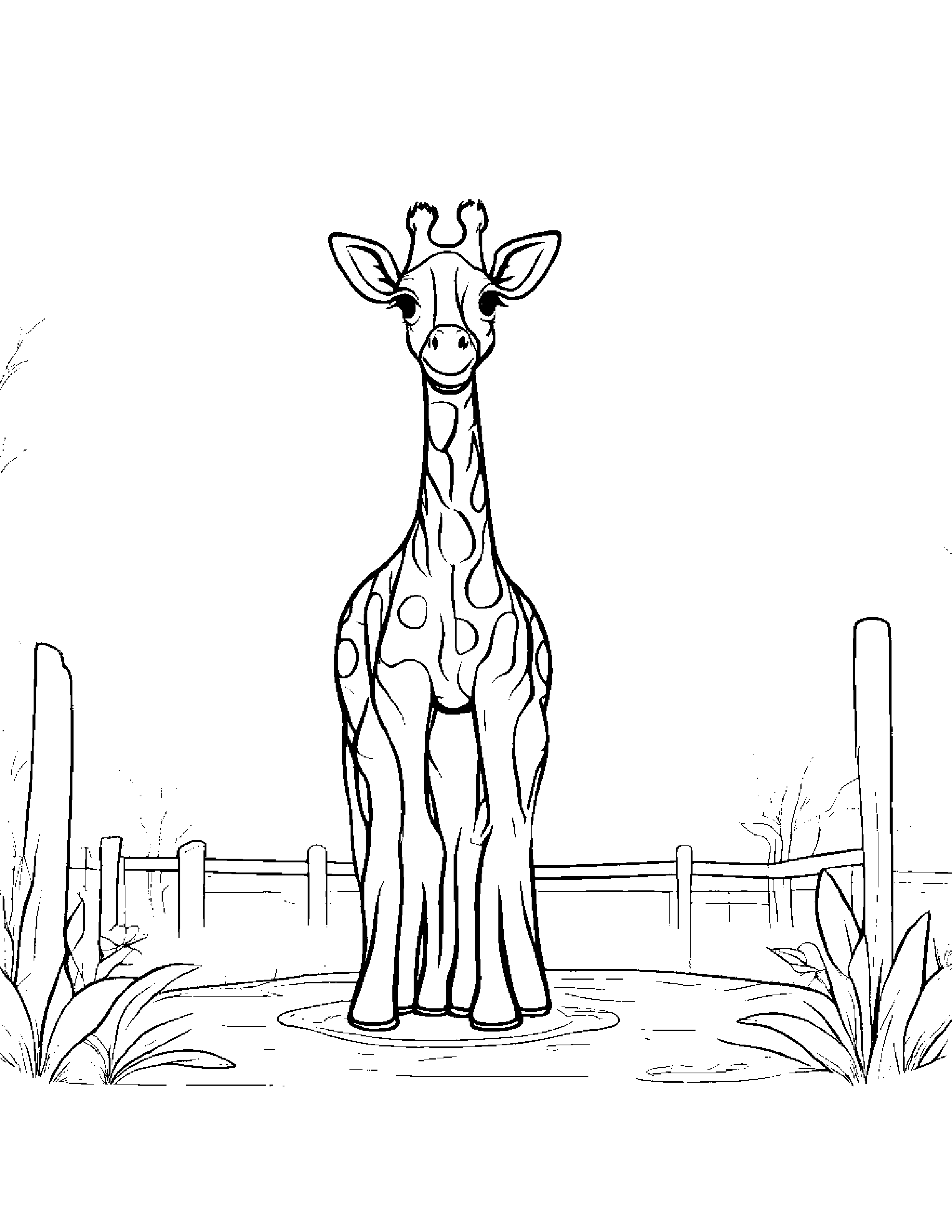 Bubbly Giraffe Calf At The Playground #3 Coloring Page (Free Printable PDF)