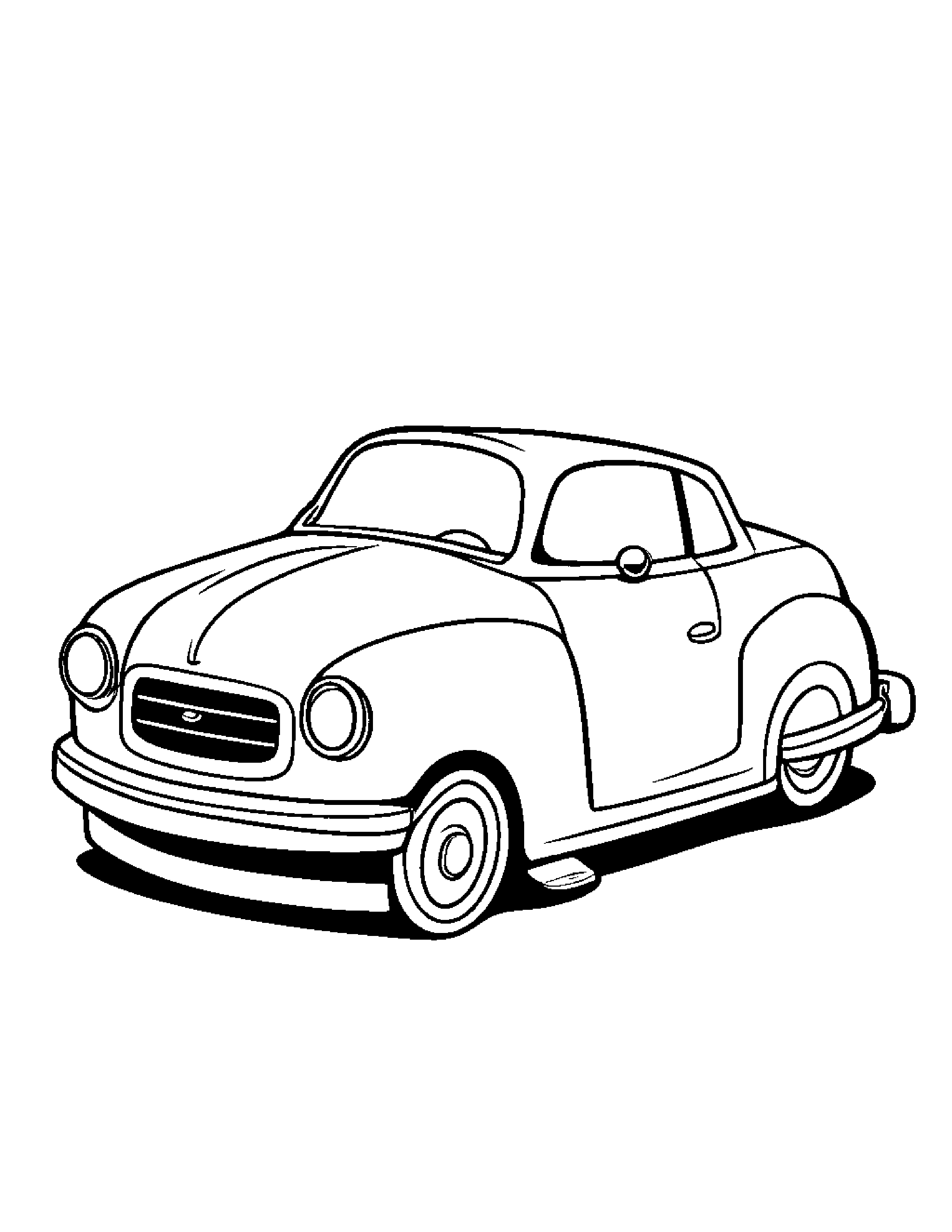 Cheerful Toy Car #3 Coloring Page (Free Printable PDF)