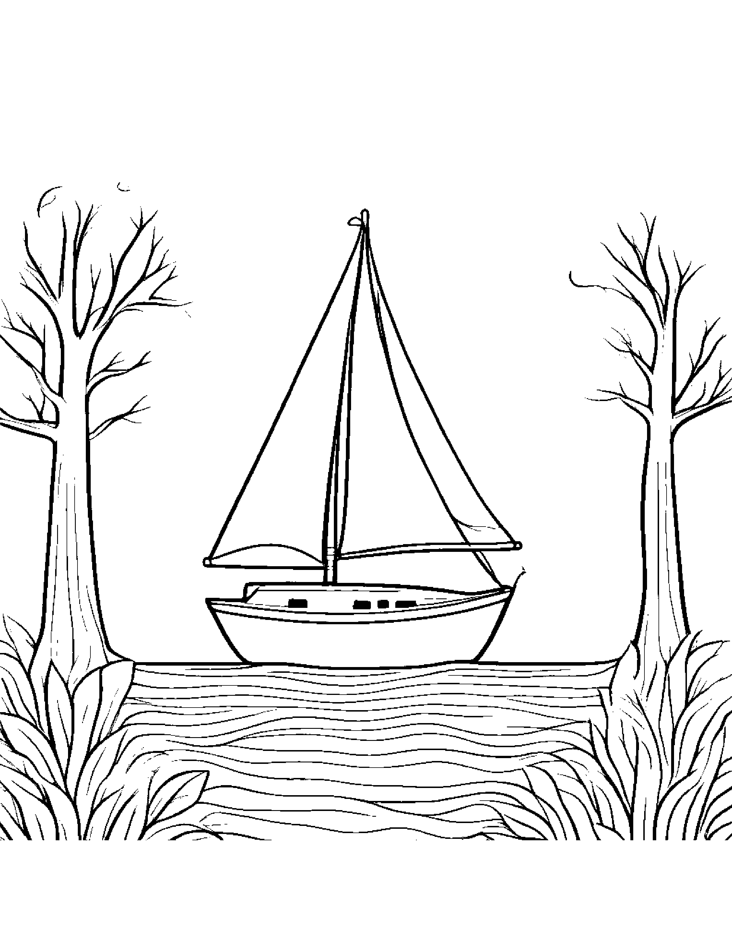Cuddly Sailboat Toy By A Little Tree Coloring Page (Free Printable PDF)