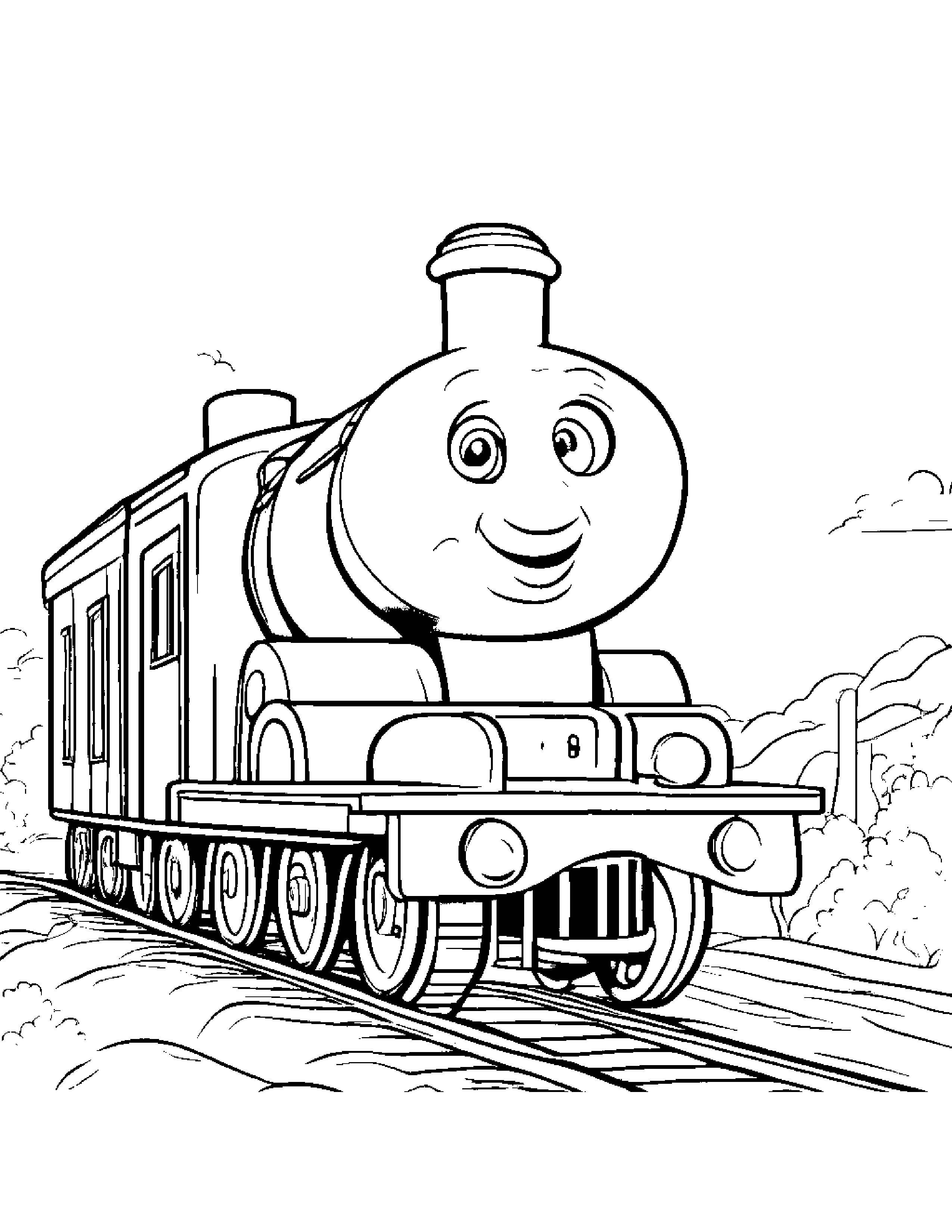 Cuddly Train Toy #2 Coloring Page (Free Printable PDF)