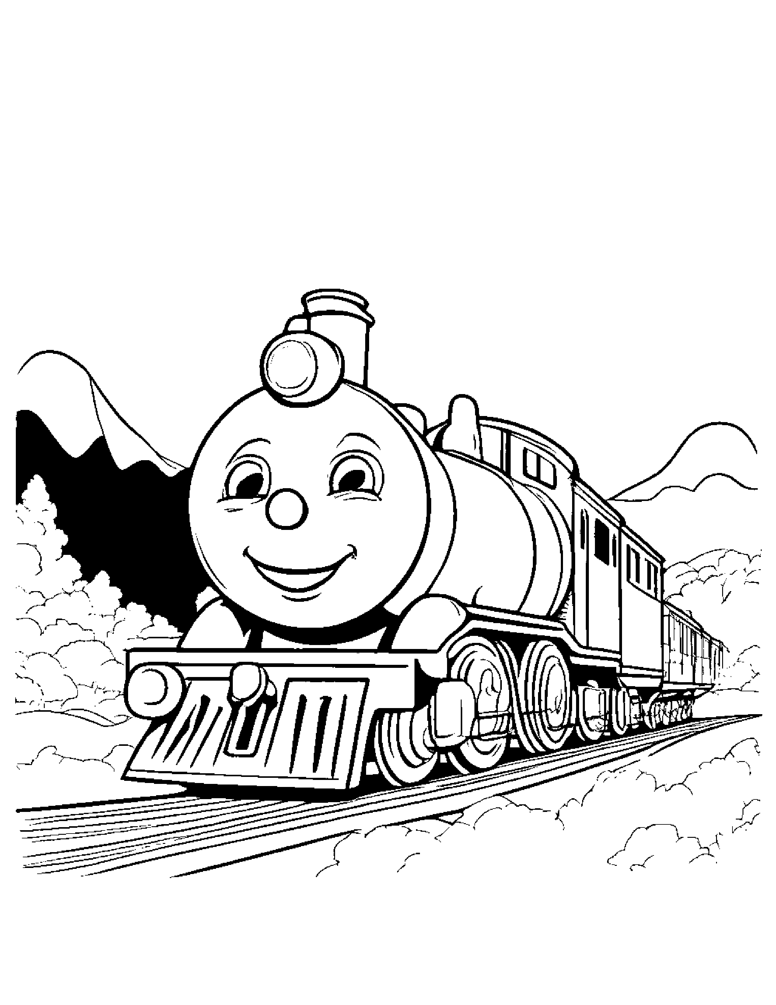 Cuddly Train Toy #3 Coloring Page (Free Printable PDF)