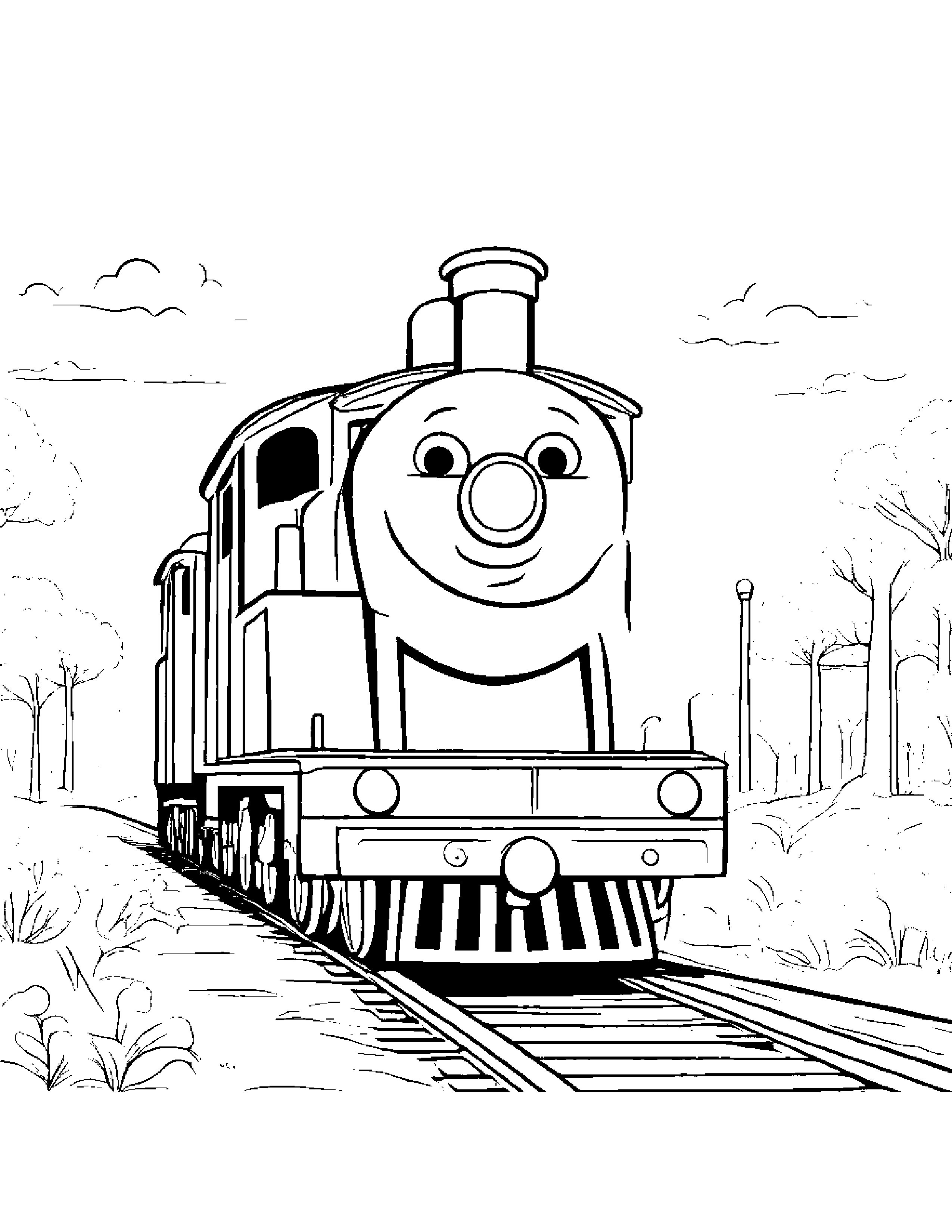 Cuddly Train Toy Coloring Page (Free Printable PDF)
