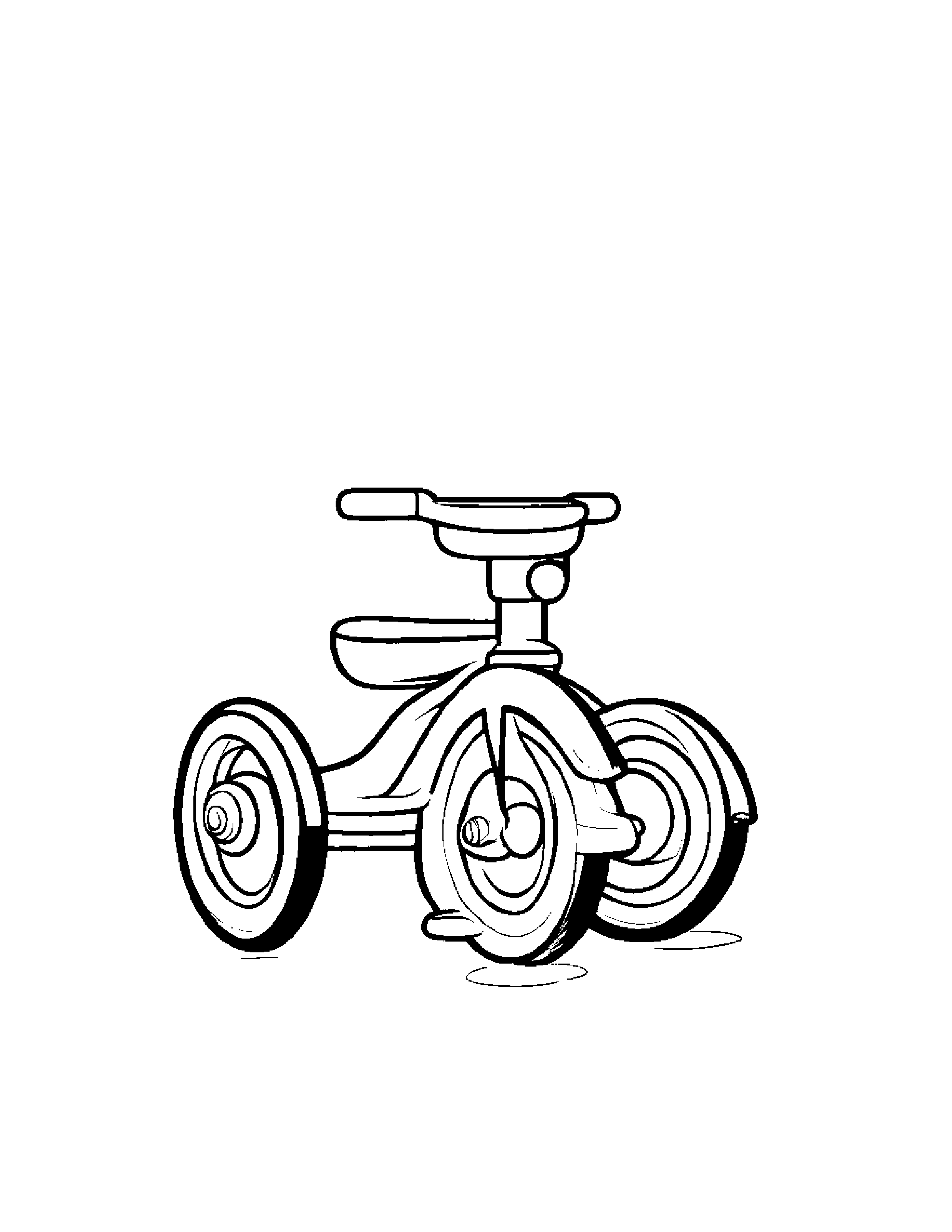 Cuddly Tricycle #3 Coloring Page (Free Printable PDF)