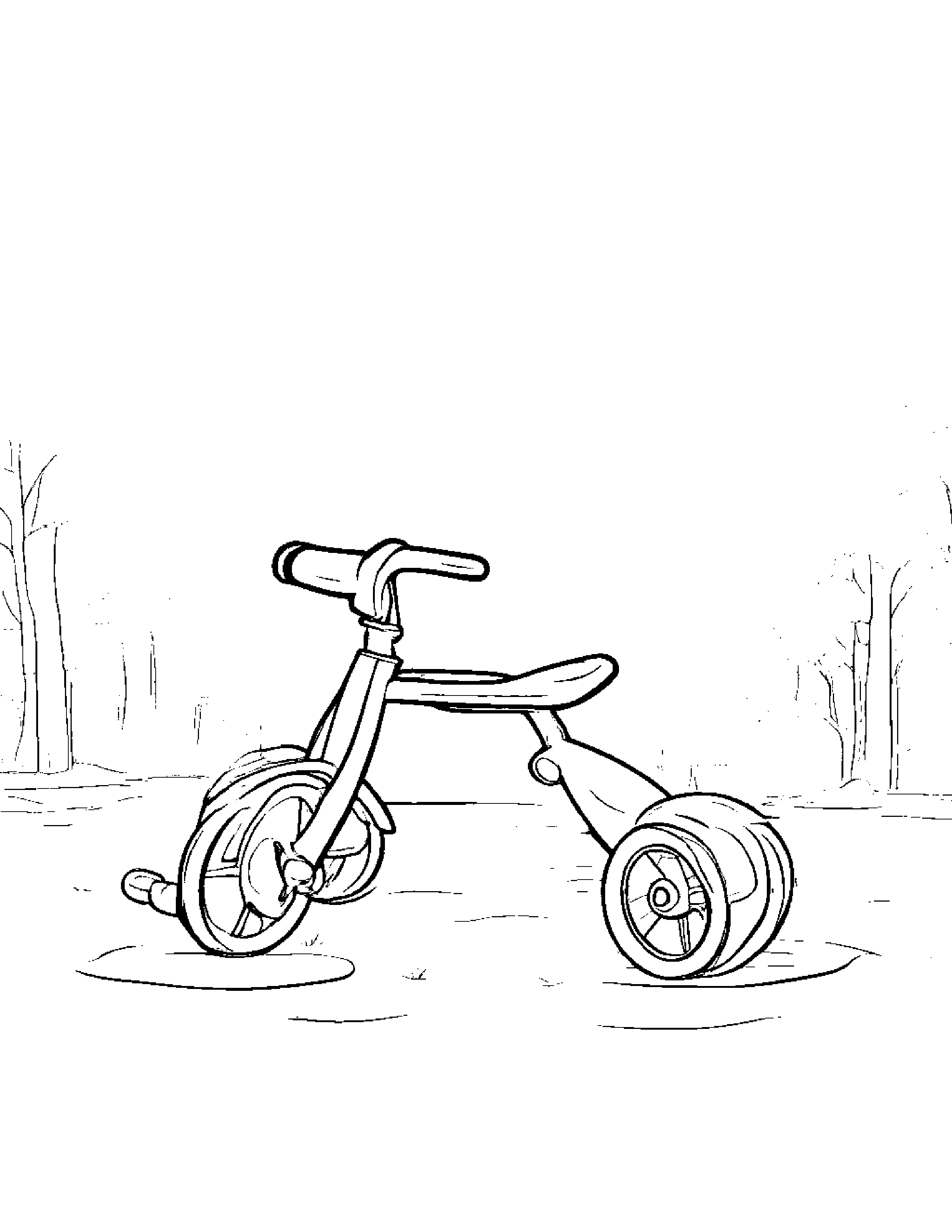 Cuddly Tricycle Coloring Page (Free Printable PDF)