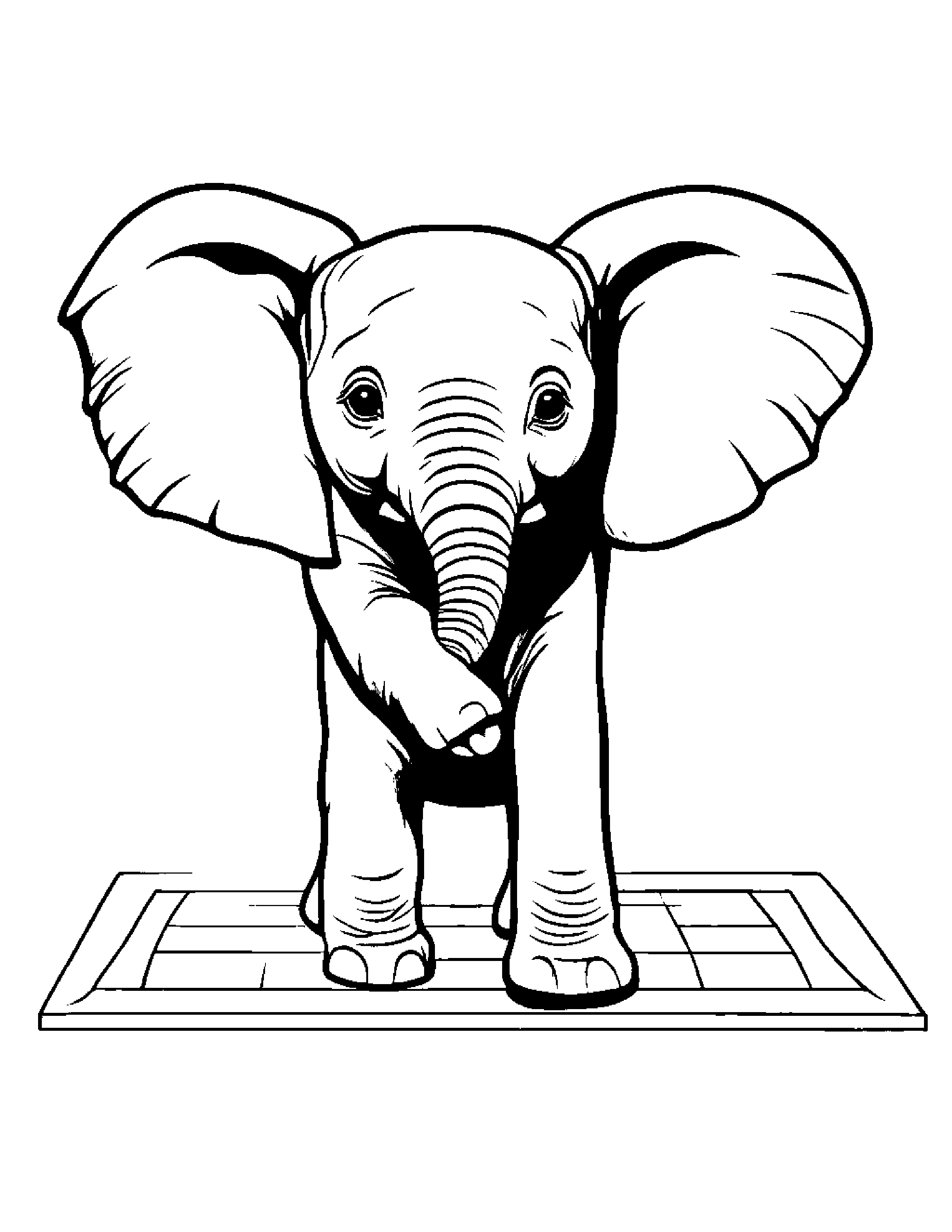 Elephant Calf Playing Hopscotch #3 Coloring Page (Free Printable PDF)