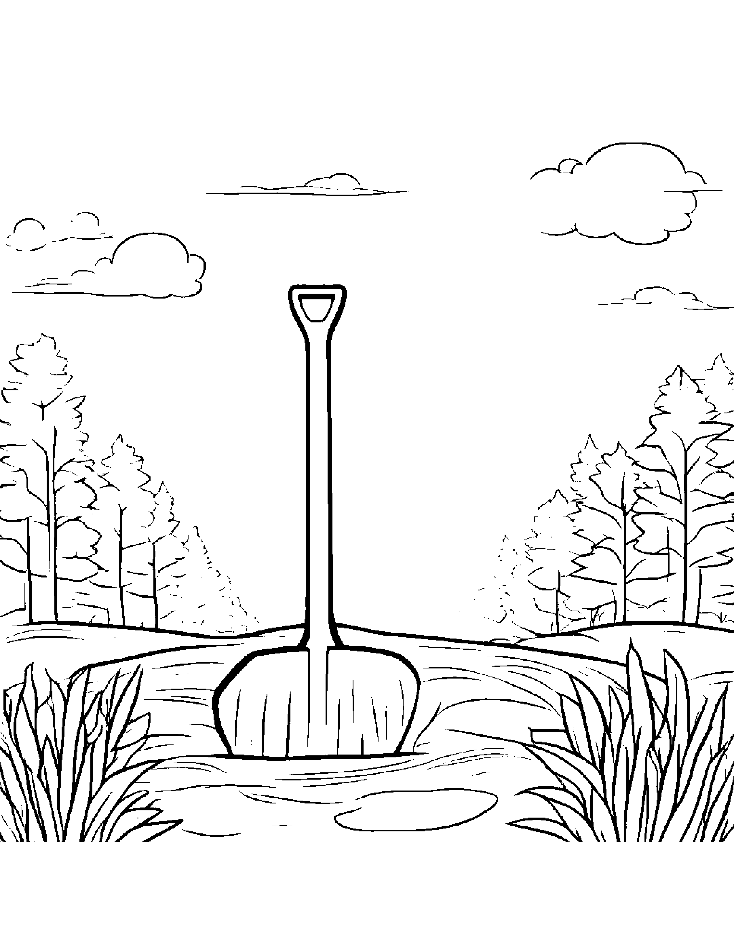 Friendly Shovel #2 Coloring Page (Free Printable PDF)