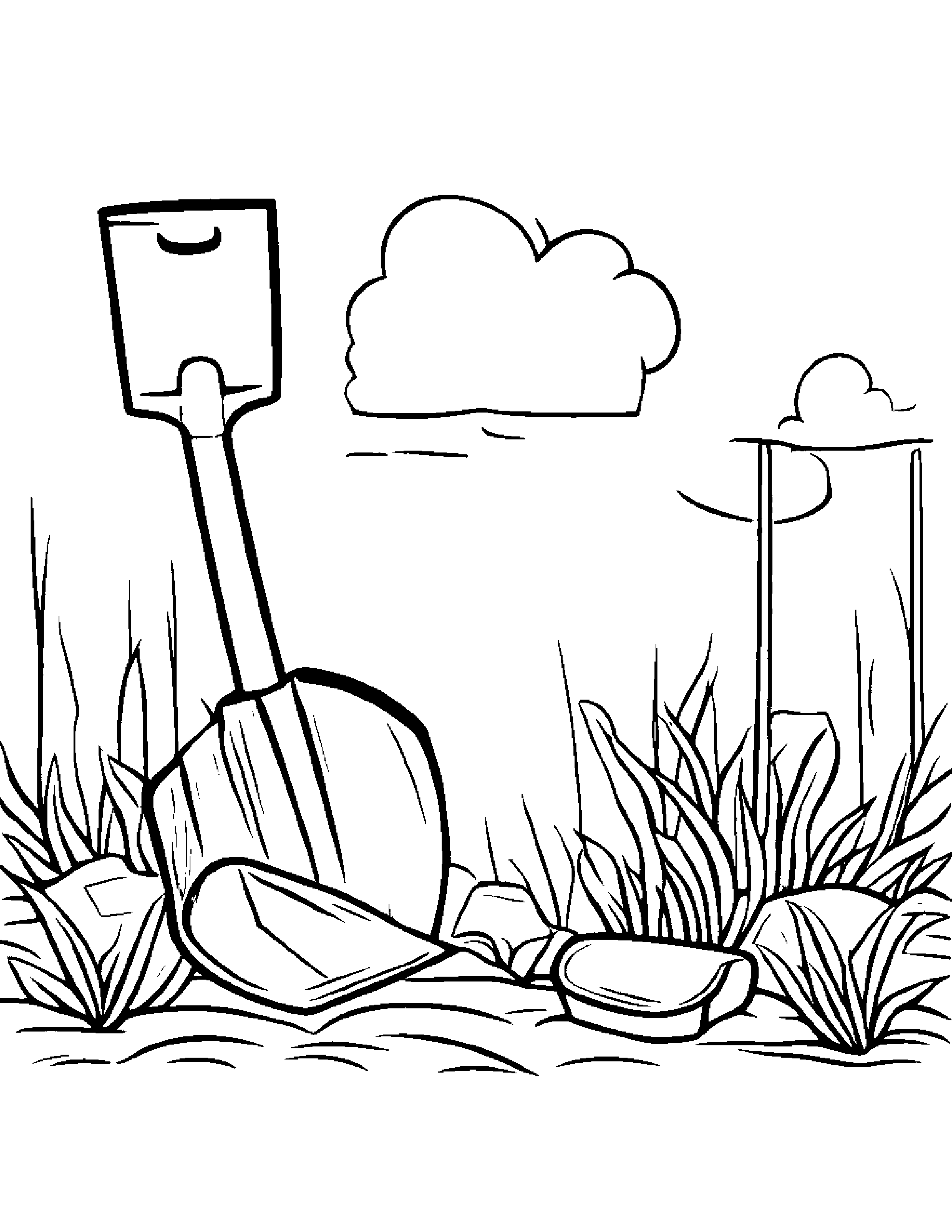 Friendly Shovel #4 Coloring Page (Free Printable PDF)
