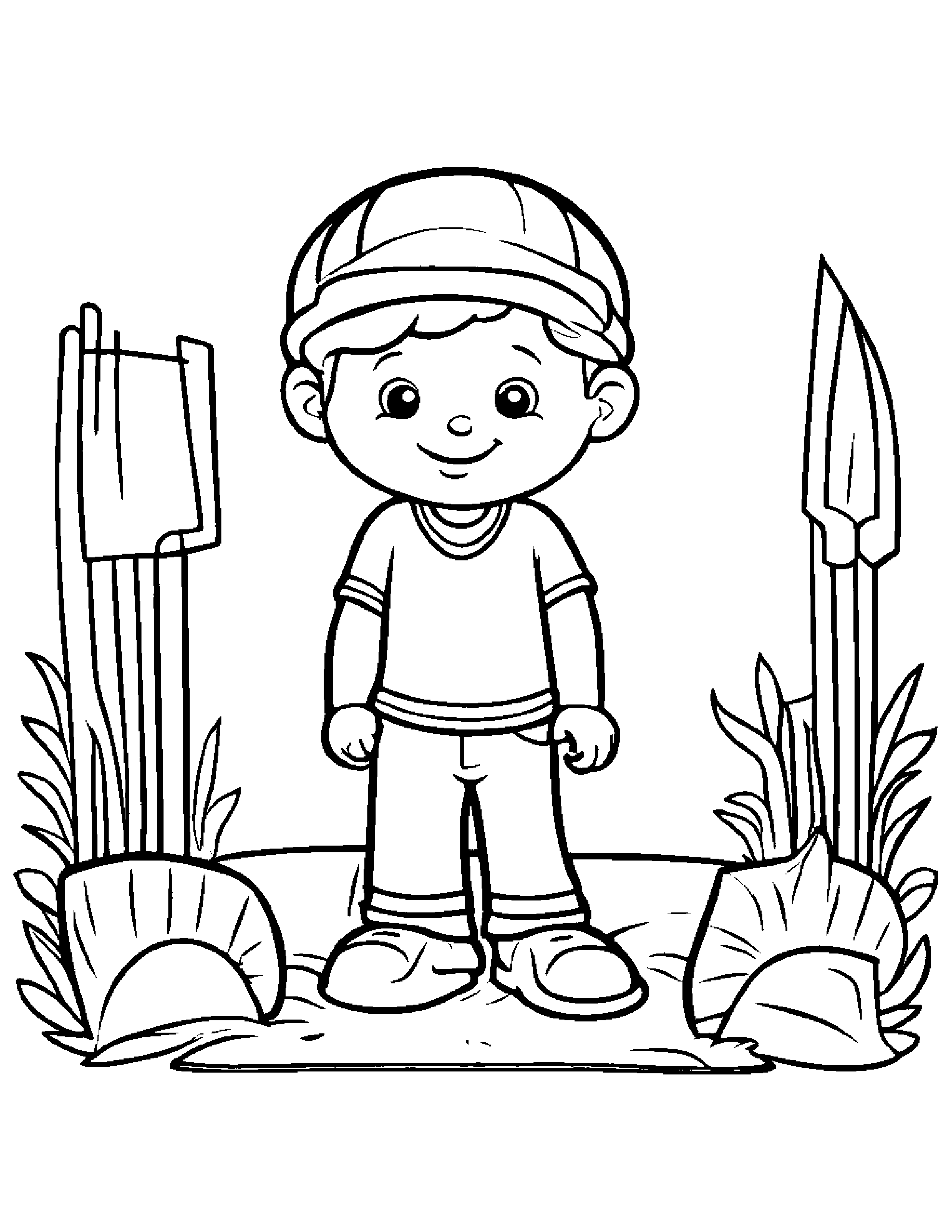 Friendly Shovel Coloring Page (Free Printable PDF)