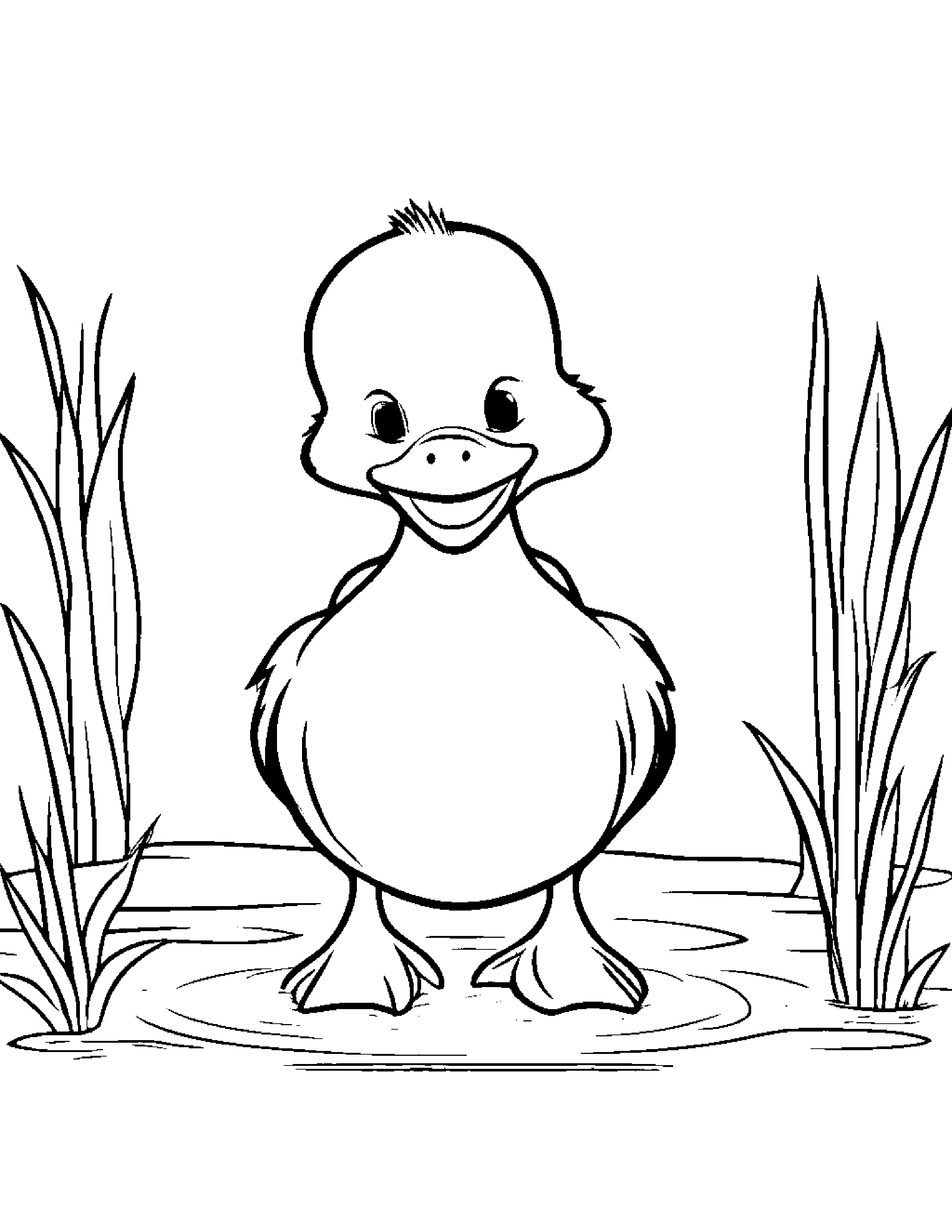 Gentle Duckling Making Silly Faces #2 Coloring Page (Free Printable PDF)