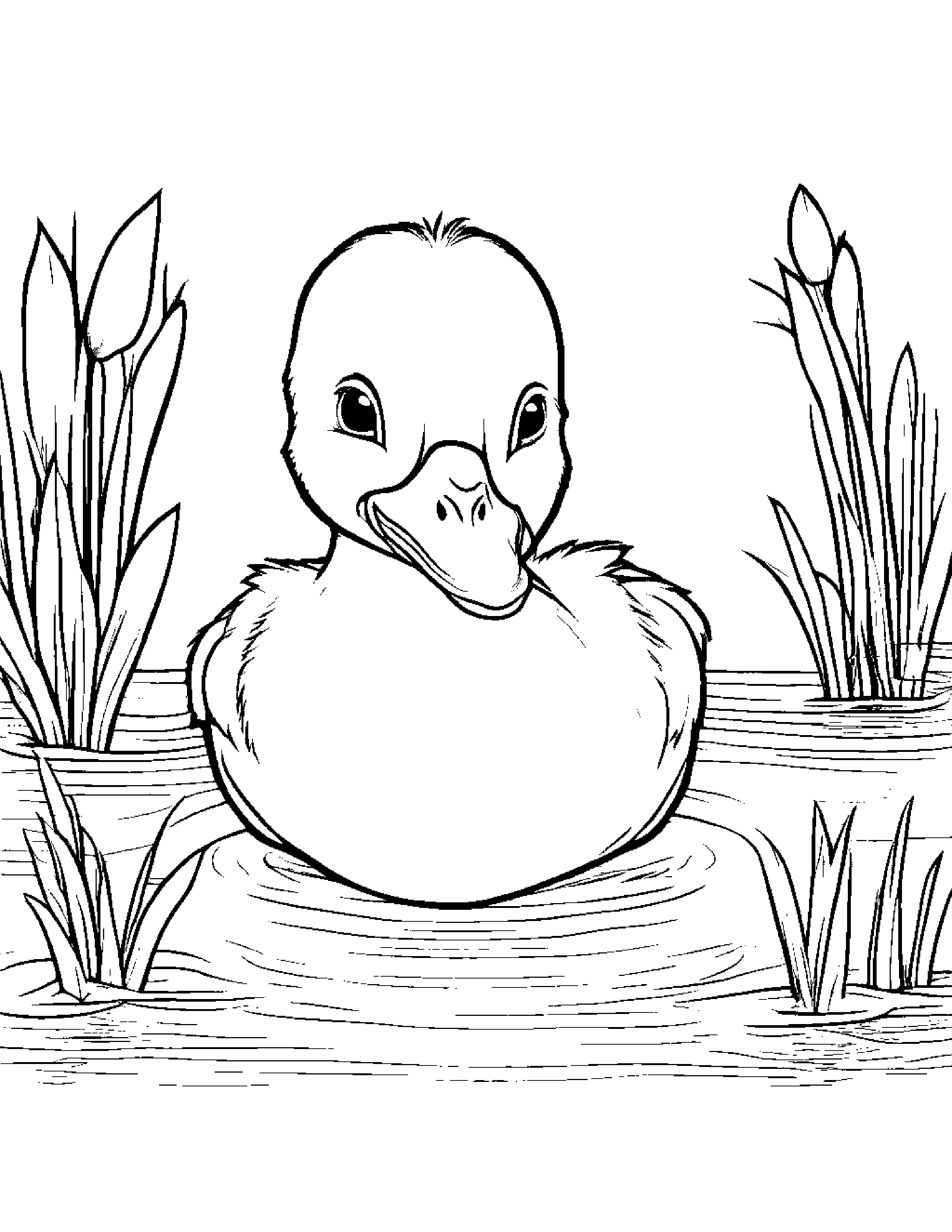 Gentle Duckling Making Silly Faces #3 Coloring Page (Free Printable PDF)
