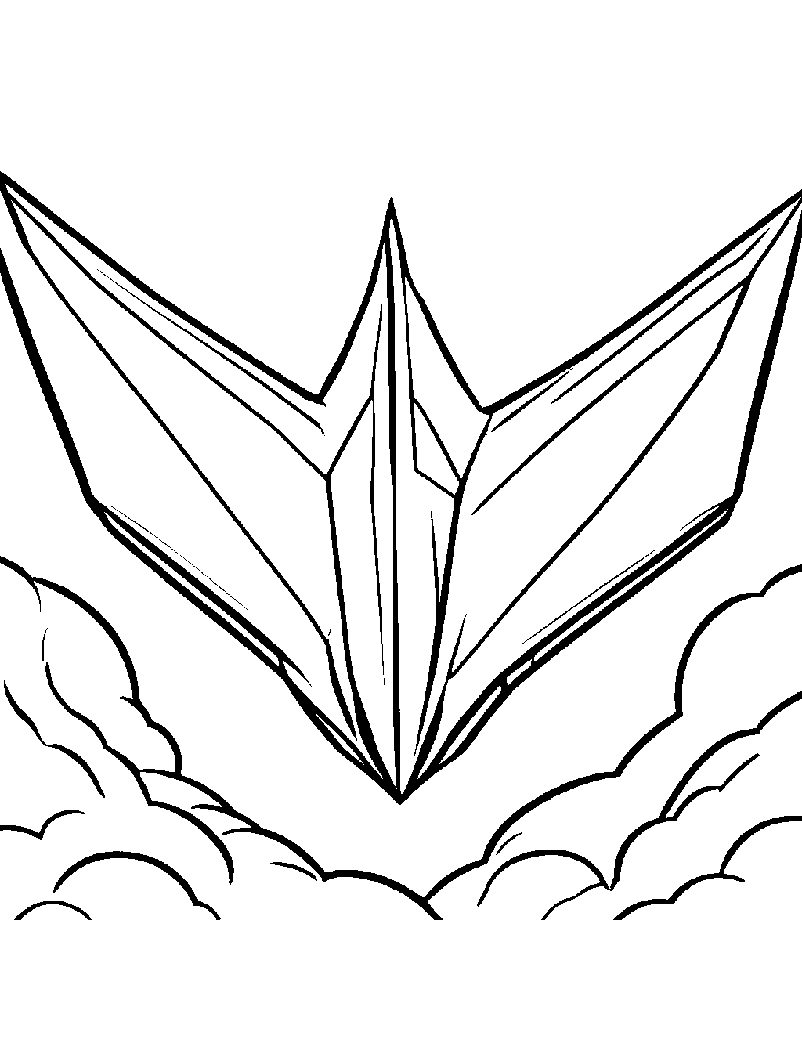 Gentle Paper Airplane #3 Coloring Page (Free Printable PDF)