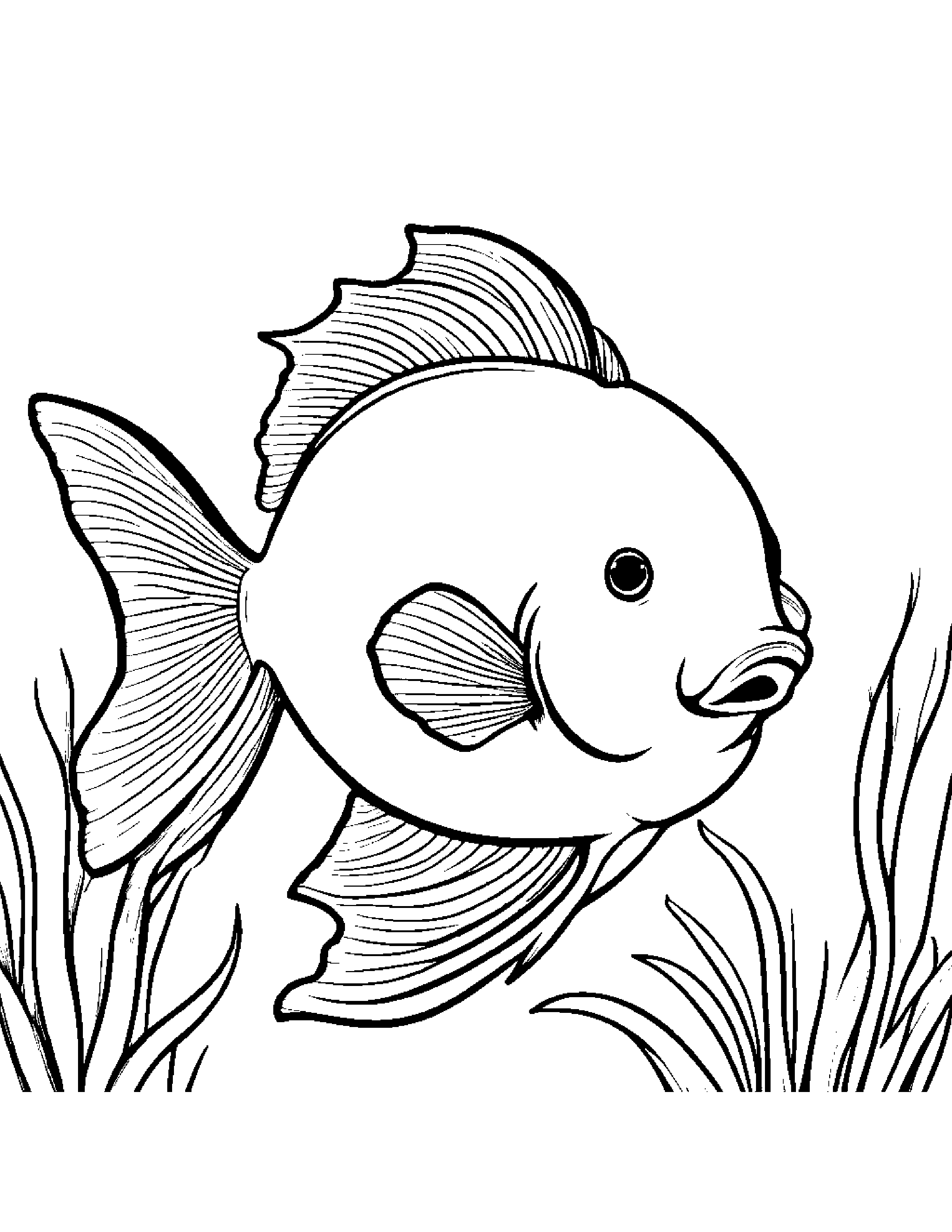Goldfish With A Little Heart Coloring Page (Free Printable PDF)