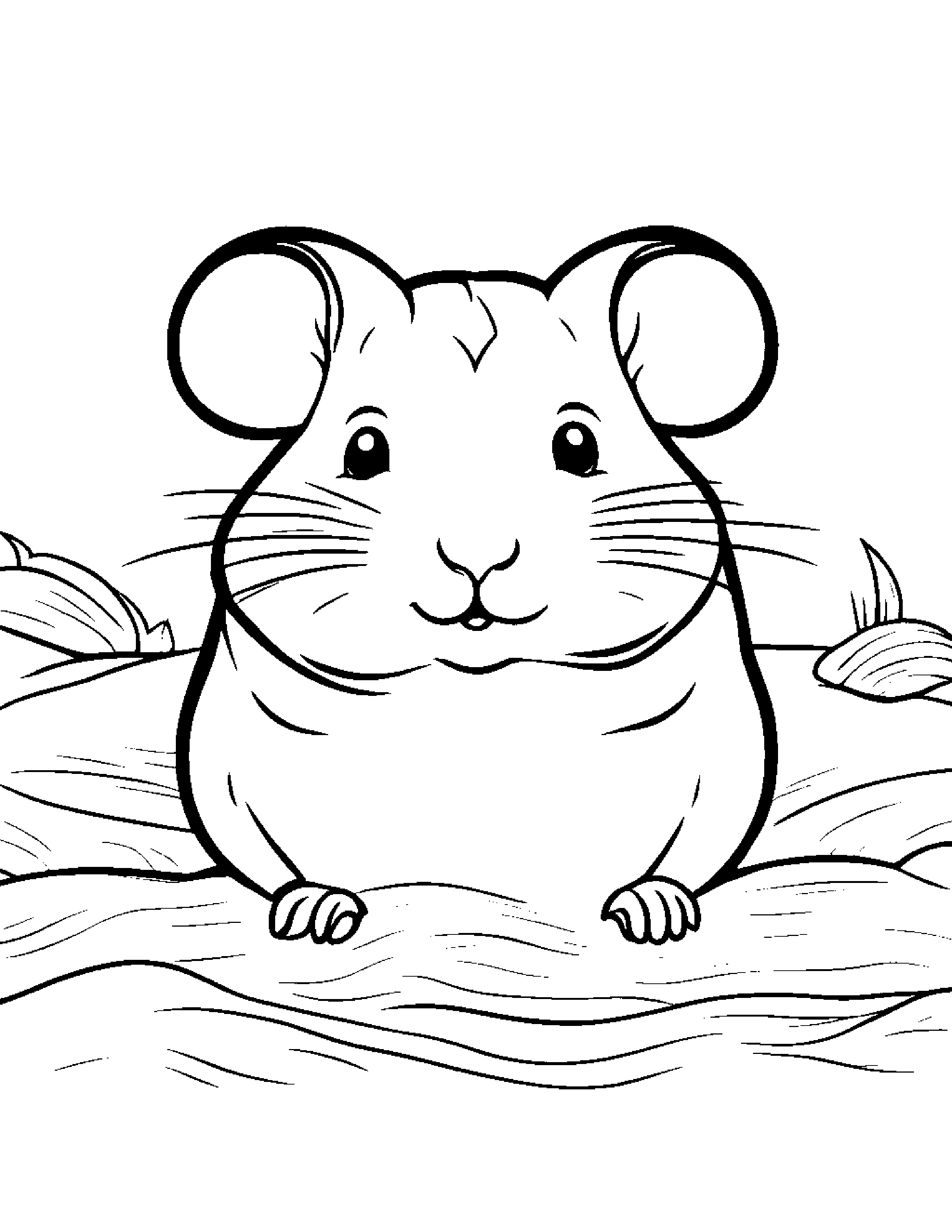 Hamster Making Silly Faces Beside A Sandbox #3 Coloring Page (Free Printable PDF)