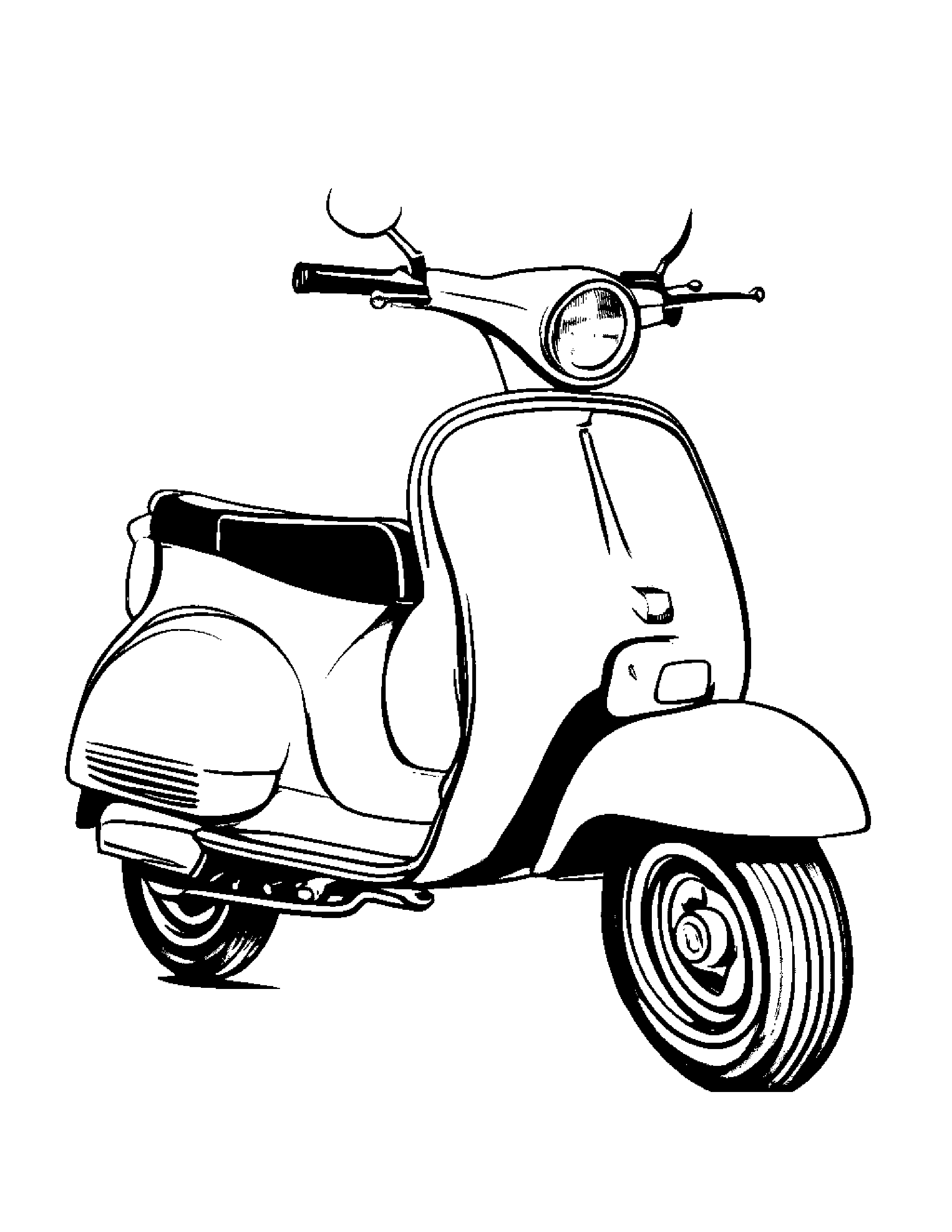 Helpful Scooter #3 Coloring Page (Free Printable PDF)
