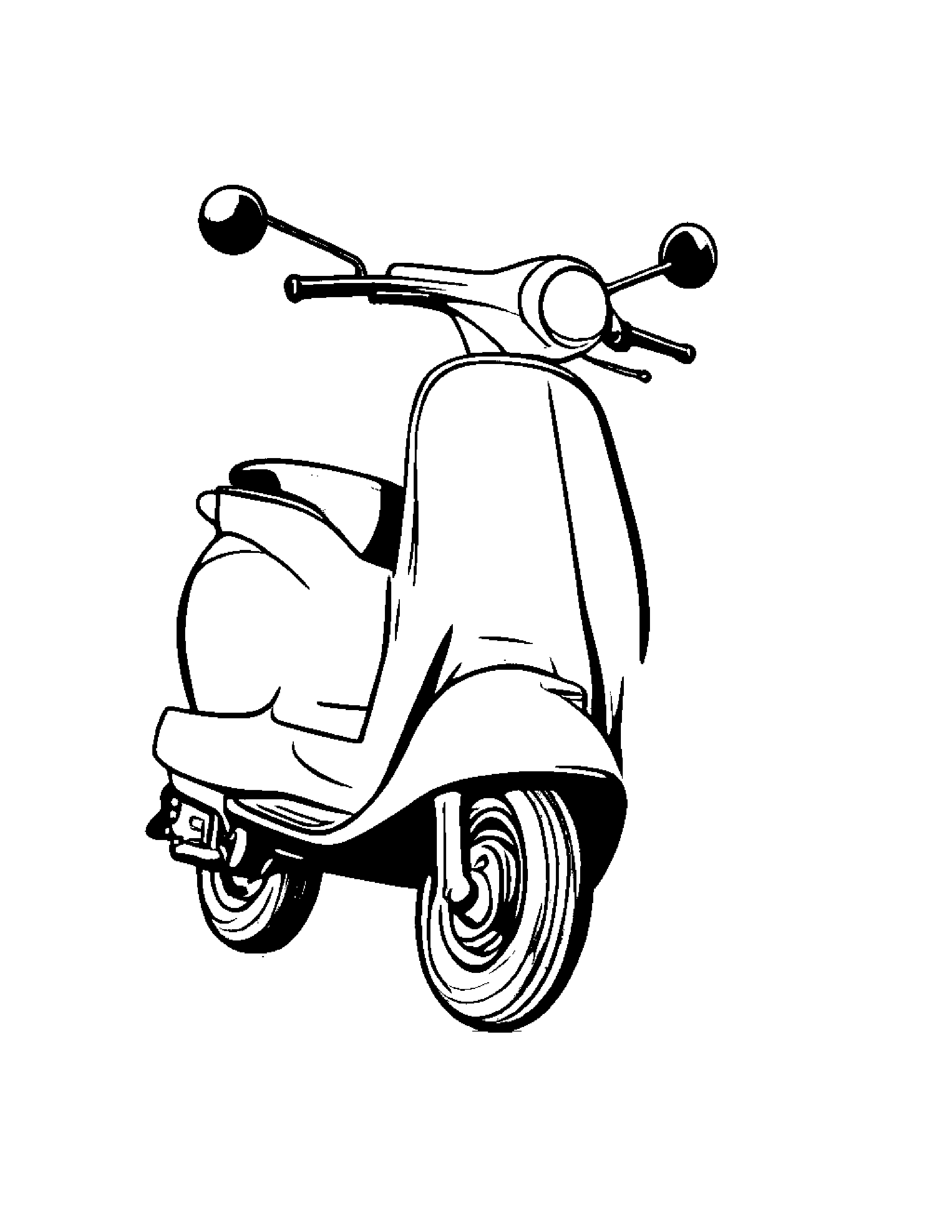 Helpful Scooter Coloring Page (Free Printable PDF)