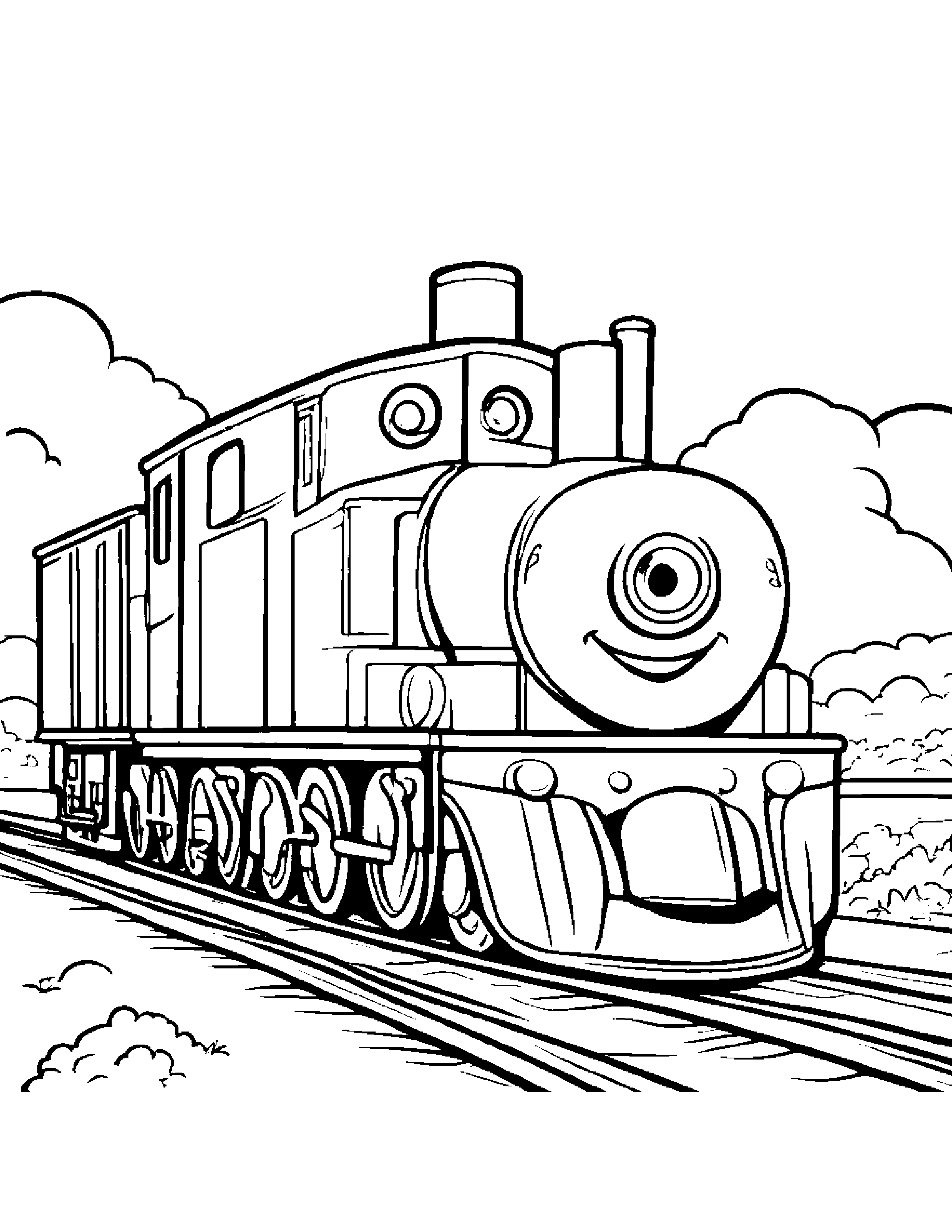 Helpful Train Toy #2 Coloring Page (Free Printable PDF)
