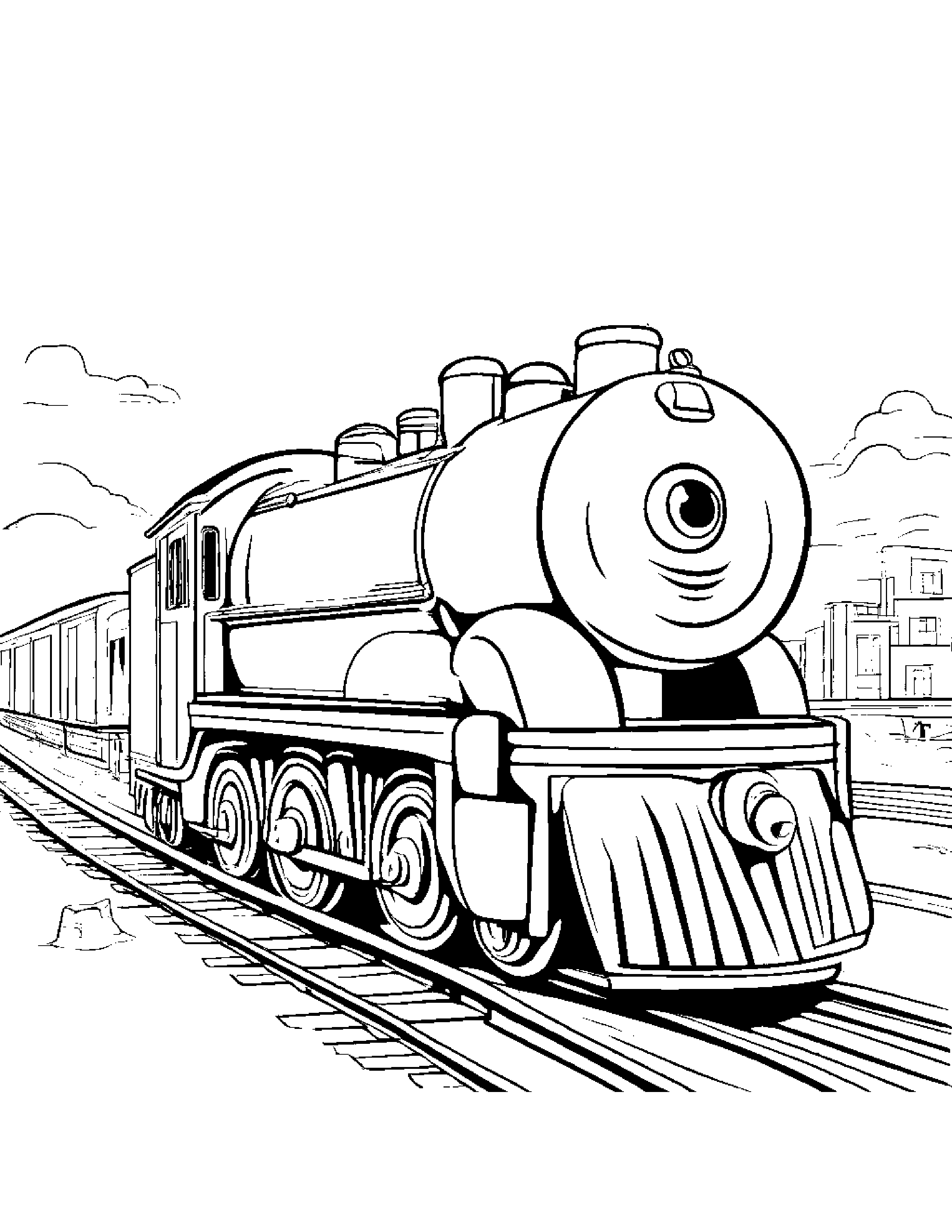 Helpful Train Toy #5 Coloring Page (Free Printable PDF)