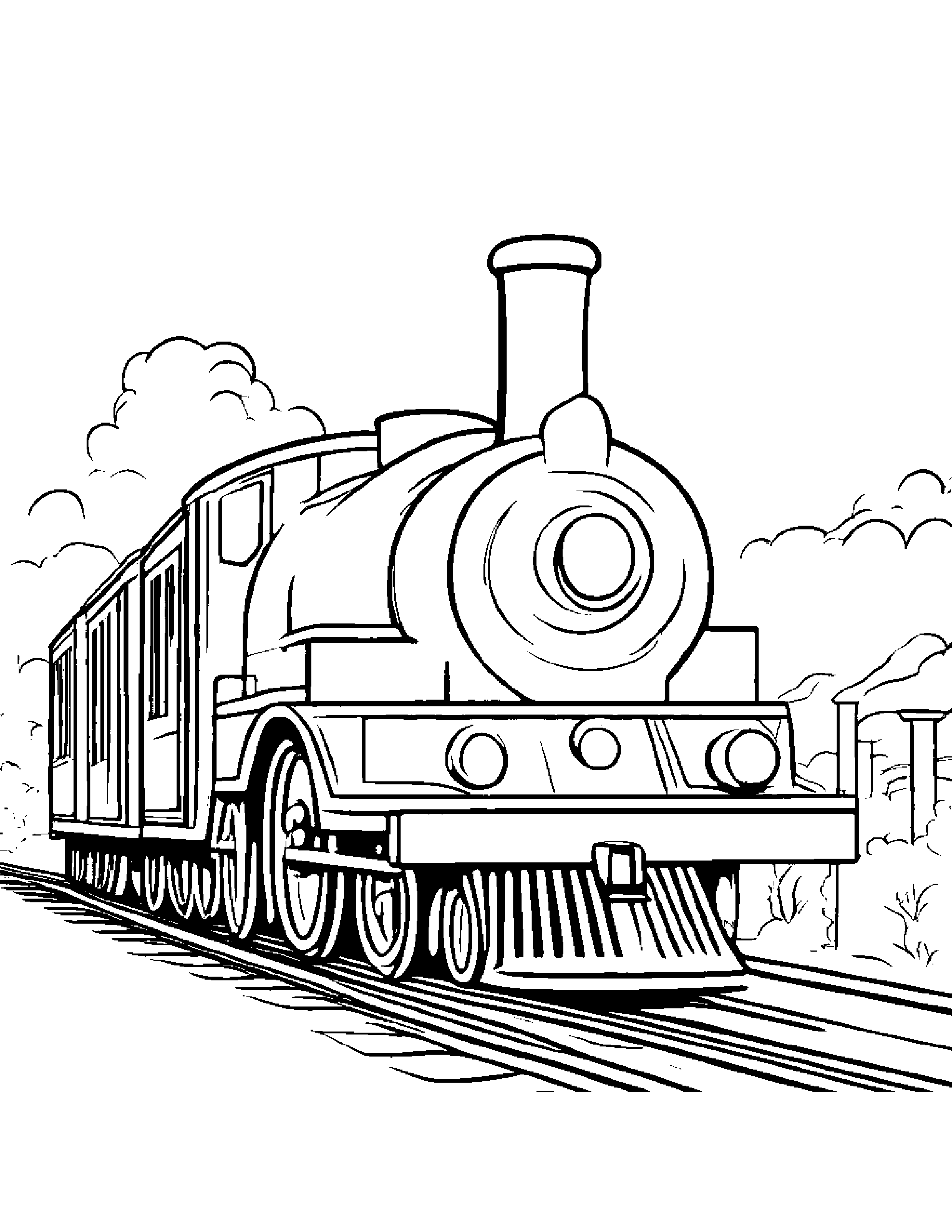 Helpful Train Toy Coloring Page (Free Printable PDF)