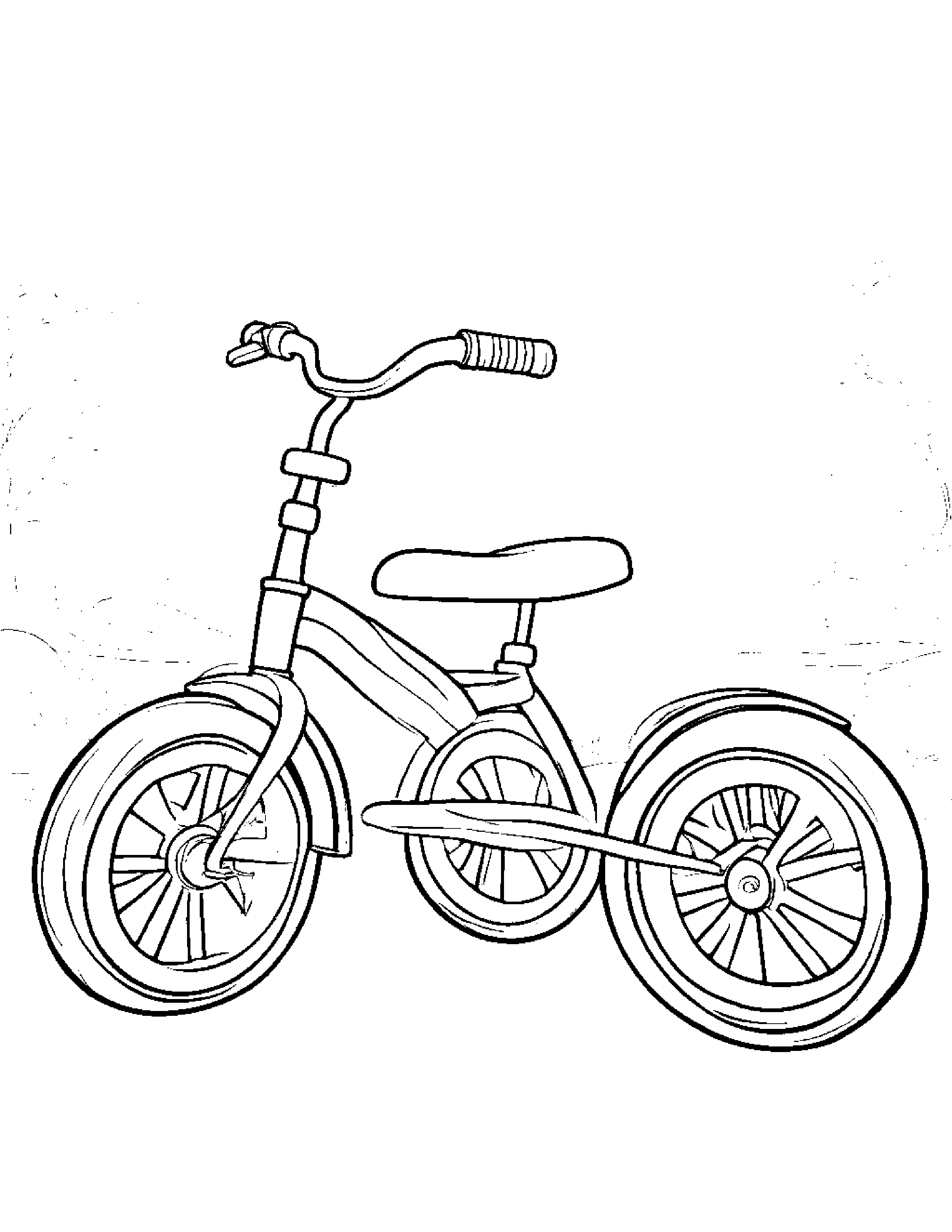 Helpful Tricycle Coloring Page (Free Printable PDF)