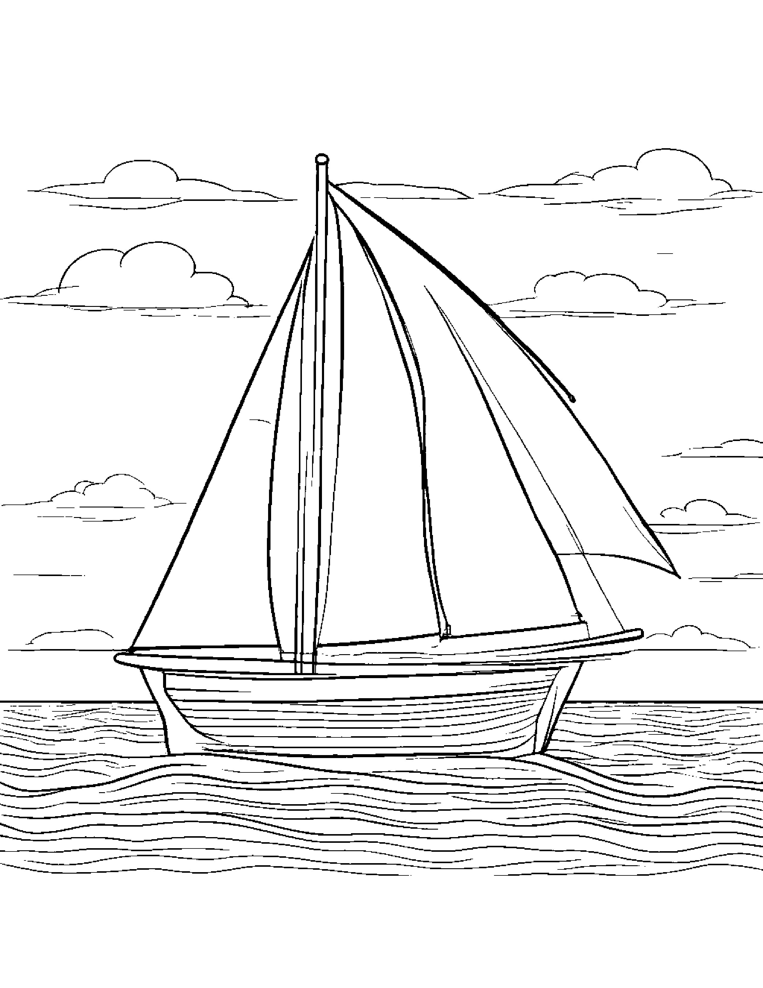 Jolly Sailboat Toy #2 Coloring Page (Free Printable PDF)