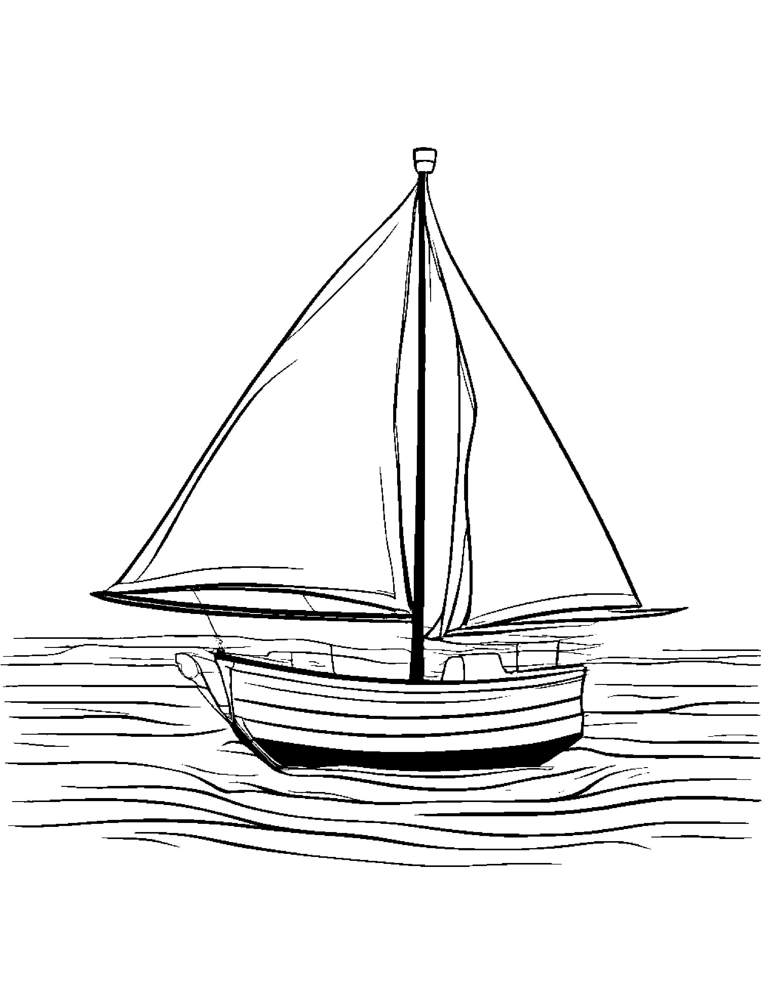 Jolly Sailboat Toy #3 Coloring Page (Free Printable PDF)