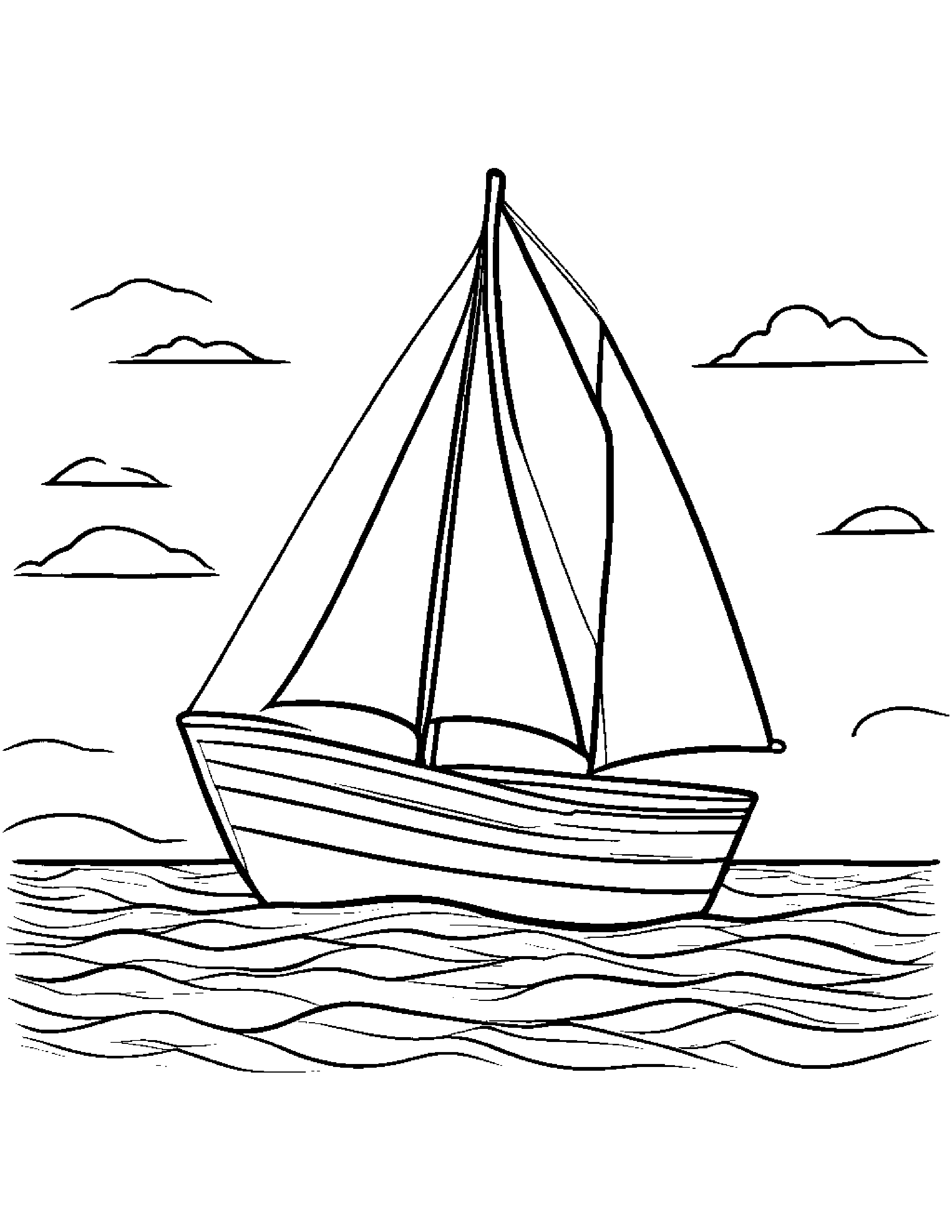 Jolly Sailboat Toy Coloring Page (Free Printable PDF)