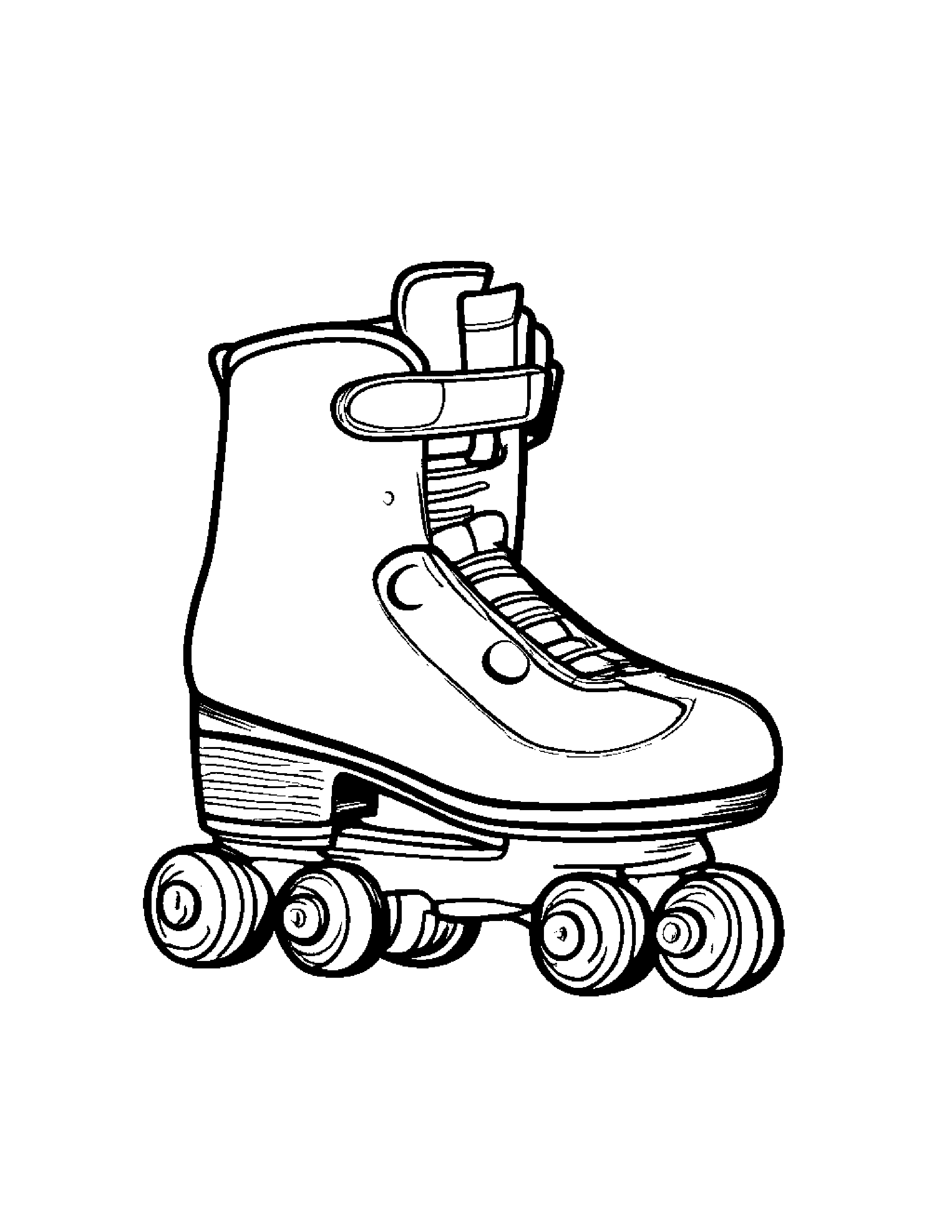 Kind Roller Skates Coloring Page (Free Printable PDF)