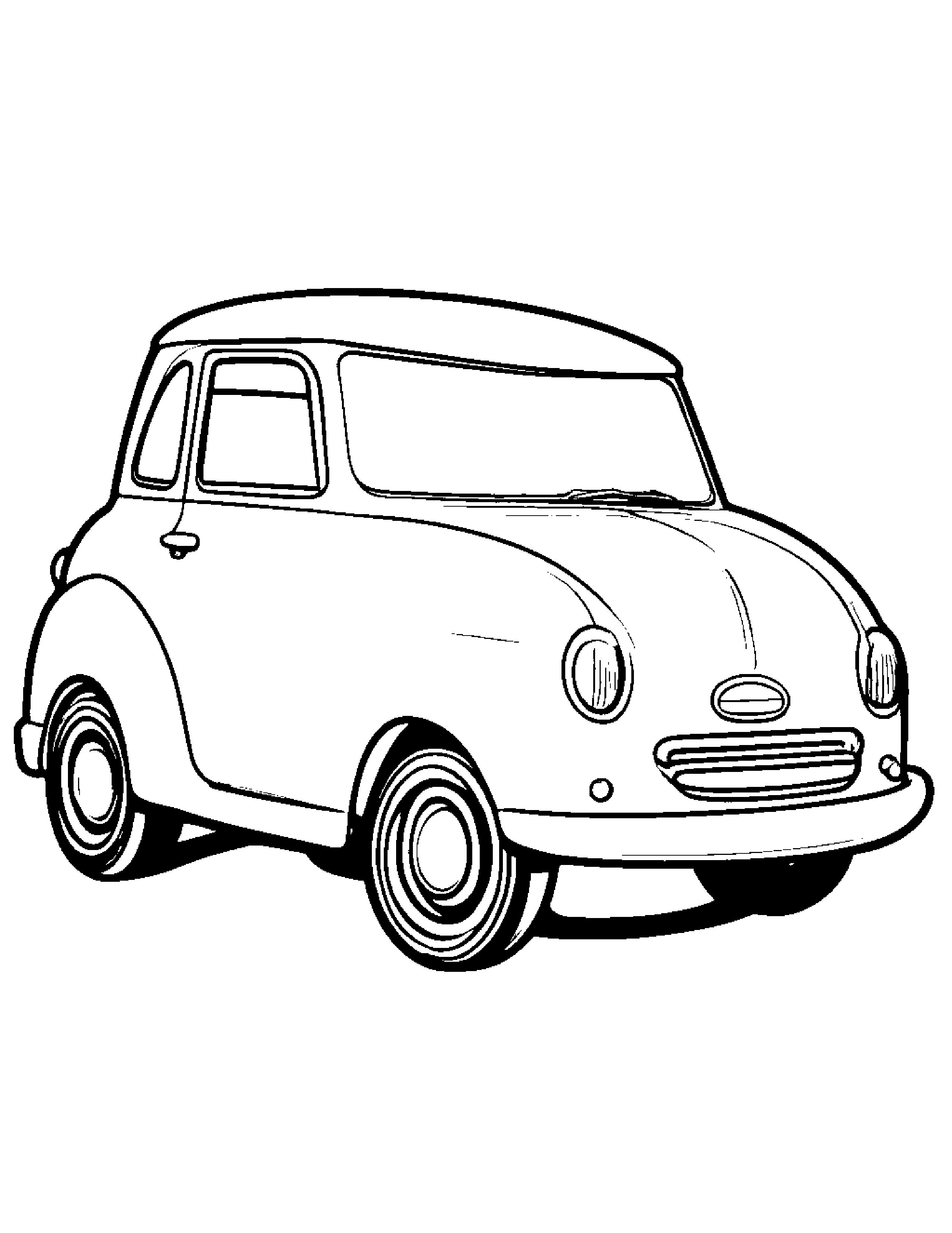 Kind Toy Car Coloring Page (Free Printable PDF)