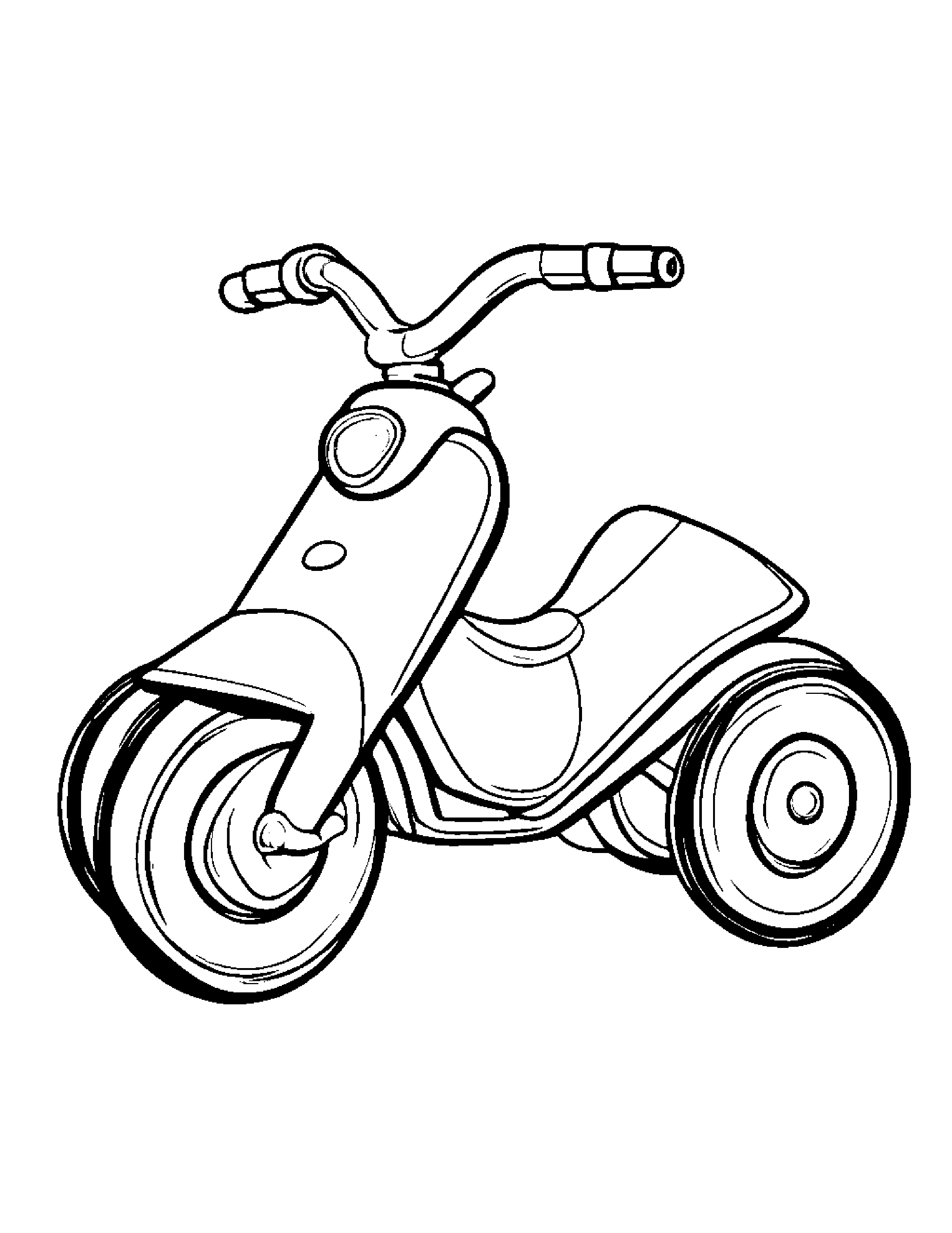 Kind Tricycle #3 Coloring Page (Free Printable PDF)