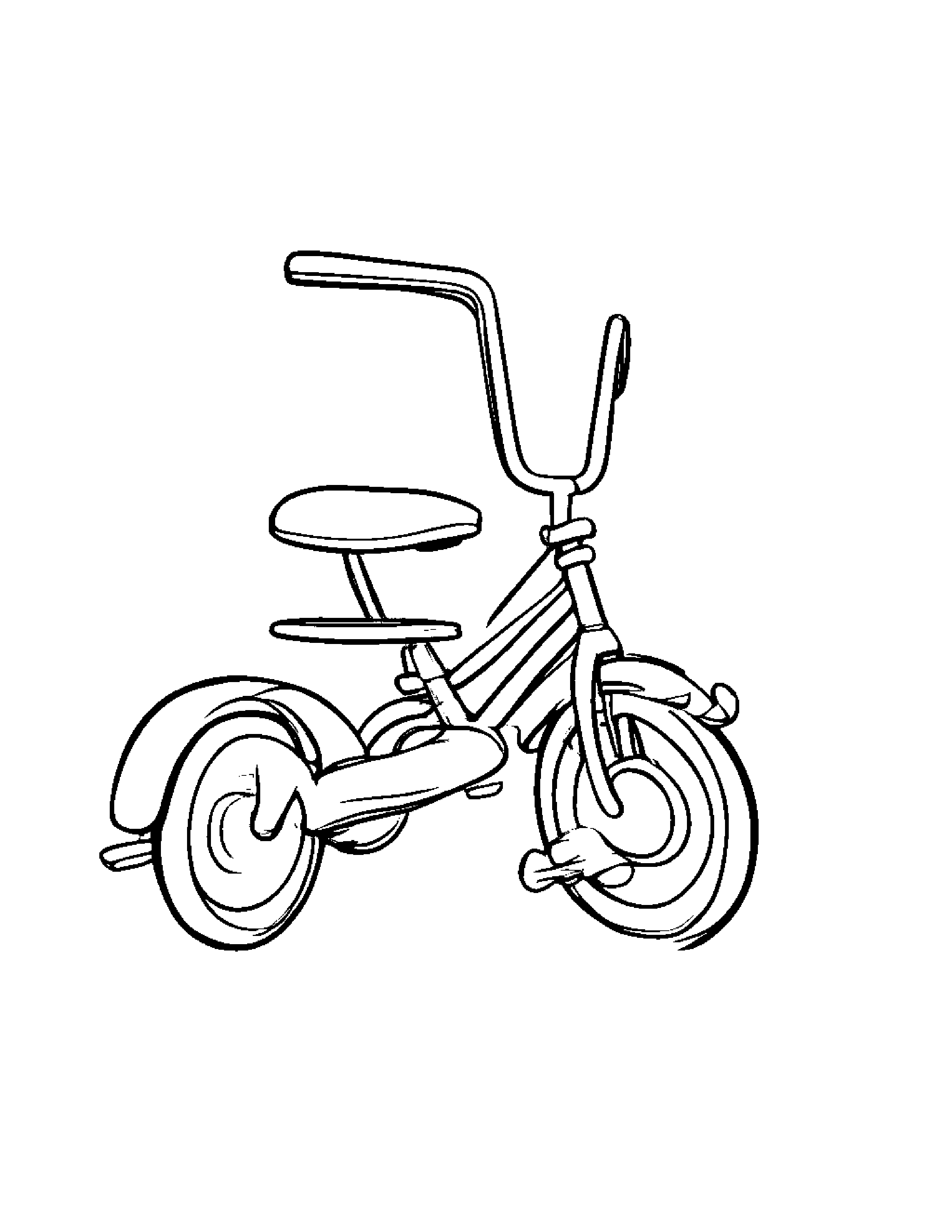 Kind Tricycle Coloring Page (Free Printable PDF)