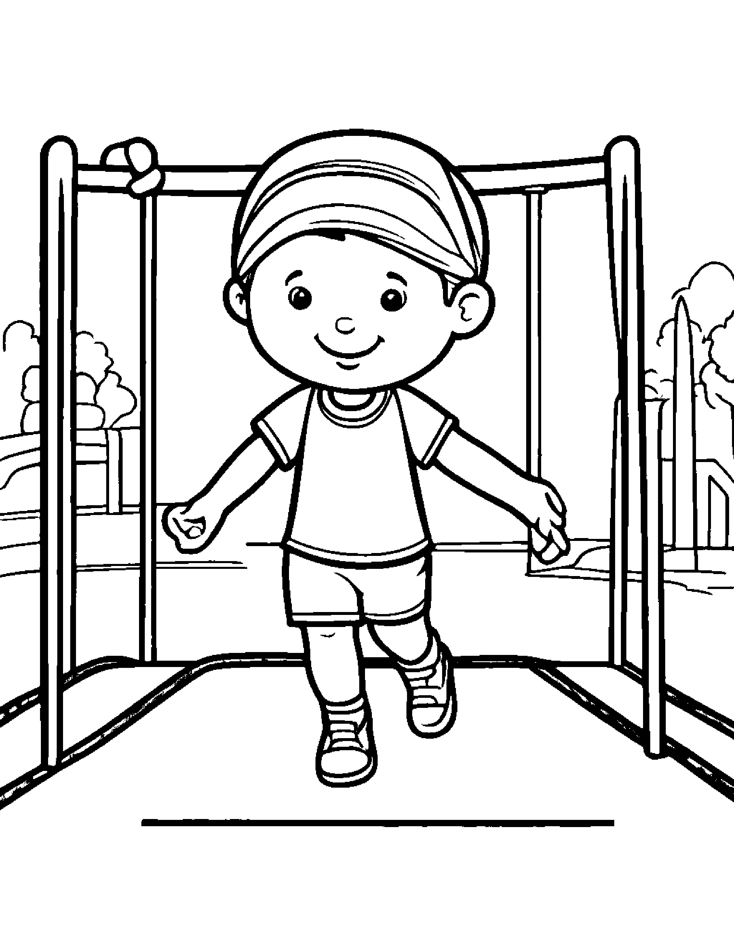 Merry Jump Rope At The Playground #2 Coloring Page (Free Printable PDF)