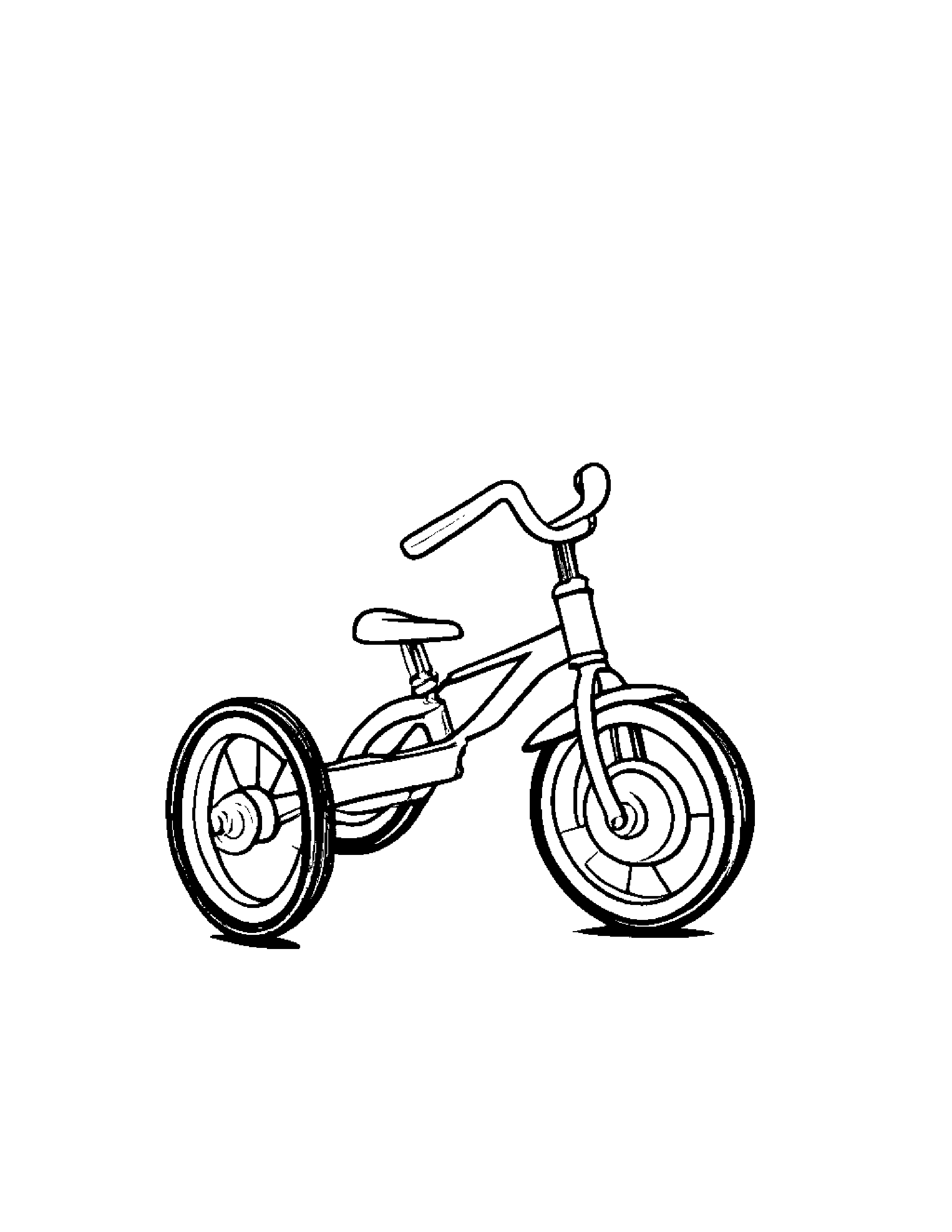 Playful Tricycle #2 Coloring Page (Free Printable PDF)