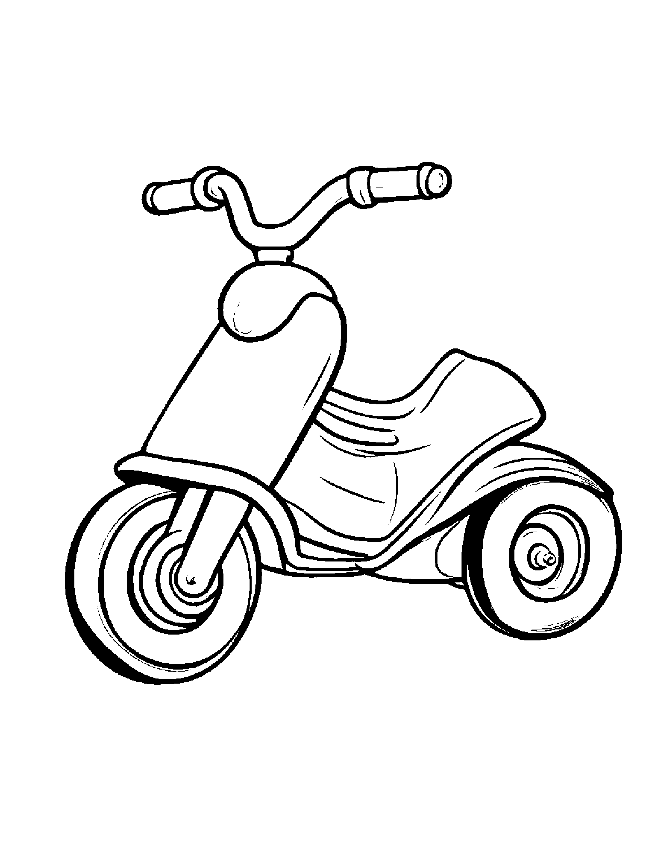 Playful Tricycle #3 Coloring Page (Free Printable PDF)