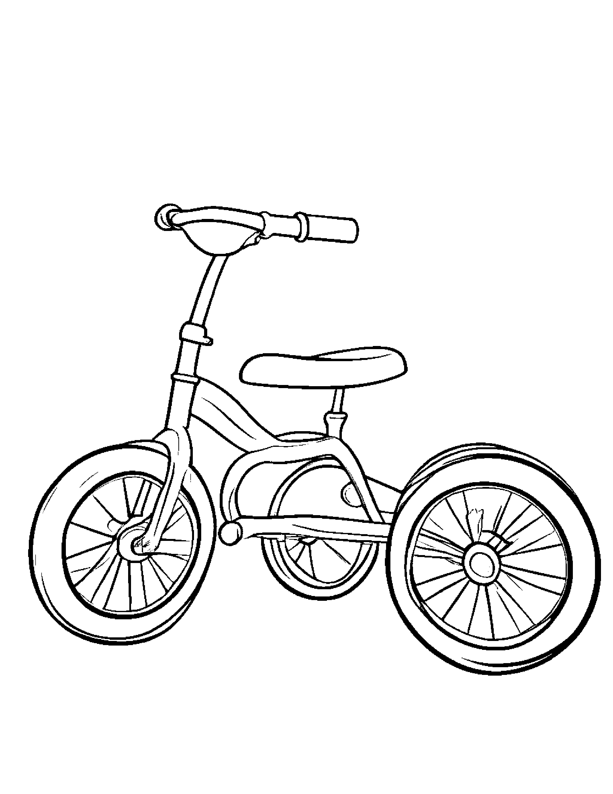 Playful Tricycle Coloring Page (Free Printable PDF)