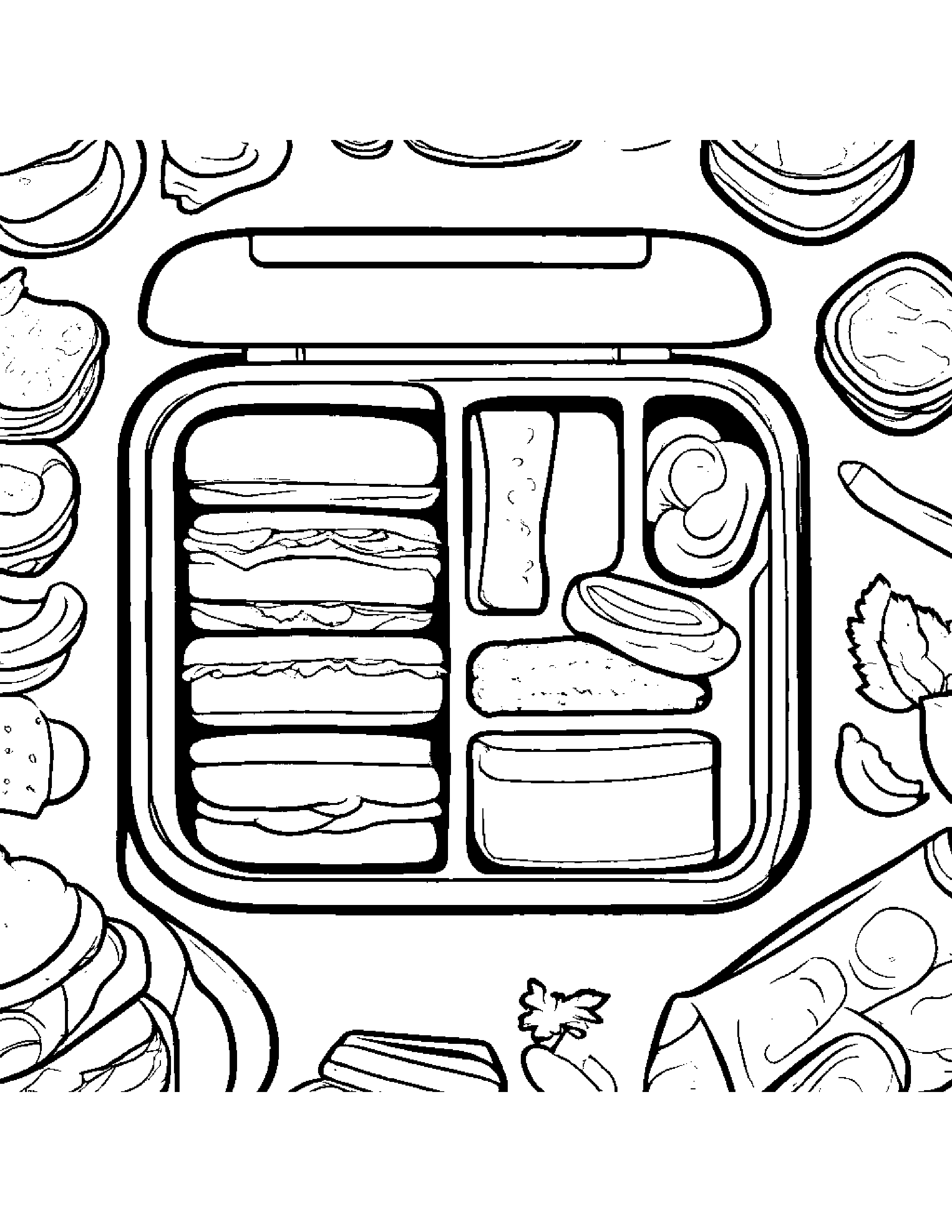 Polite Lunchbox #2 Coloring Page (Free Printable PDF)