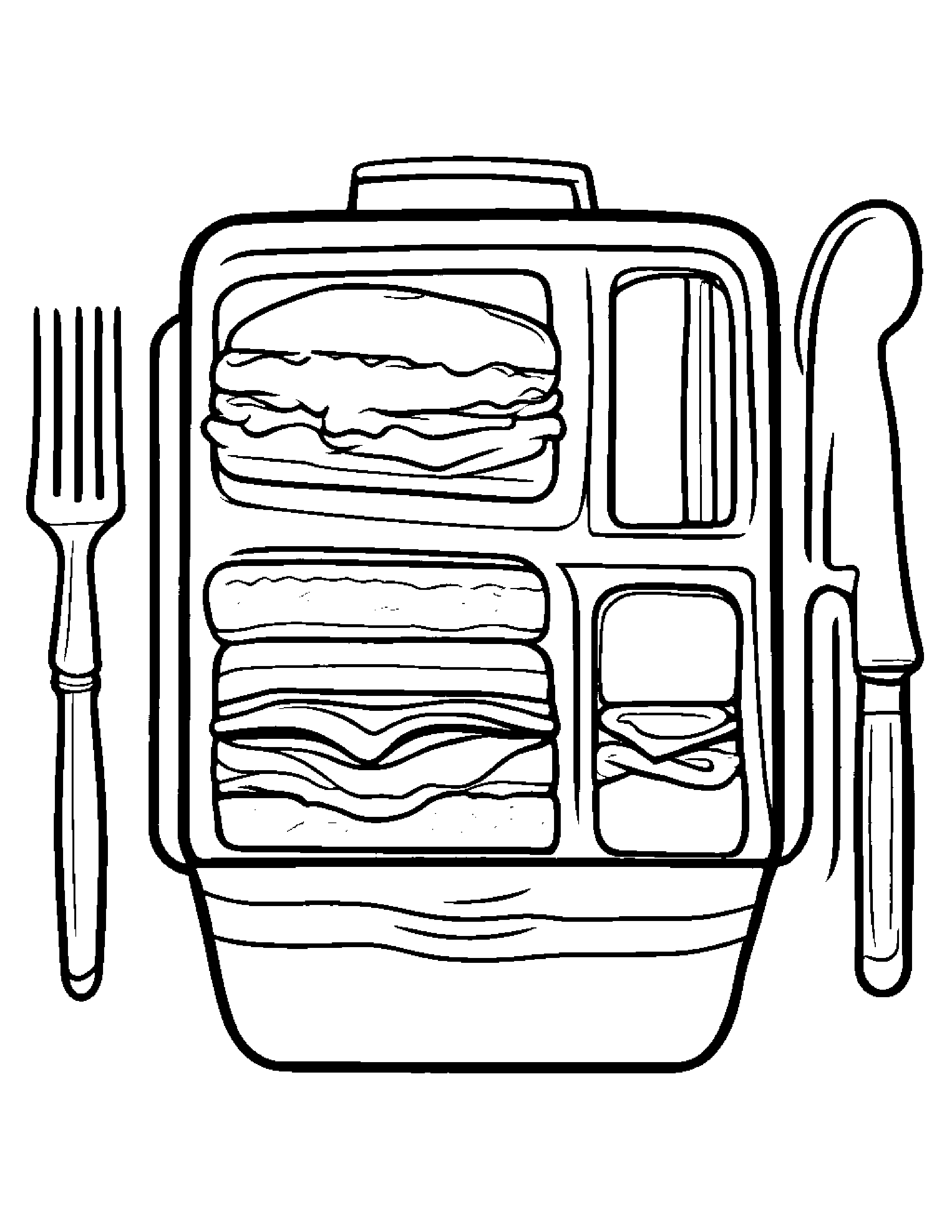 Polite Lunchbox #3 Coloring Page (Free Printable PDF)