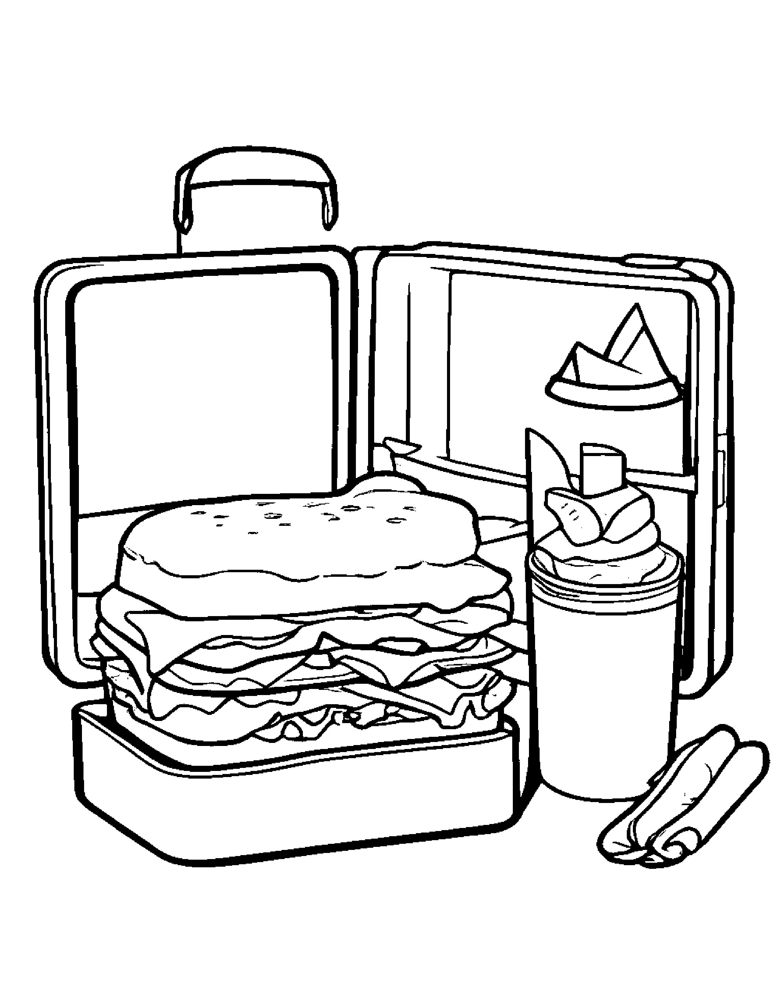 Polite Lunchbox #4 Coloring Page (Free Printable PDF)