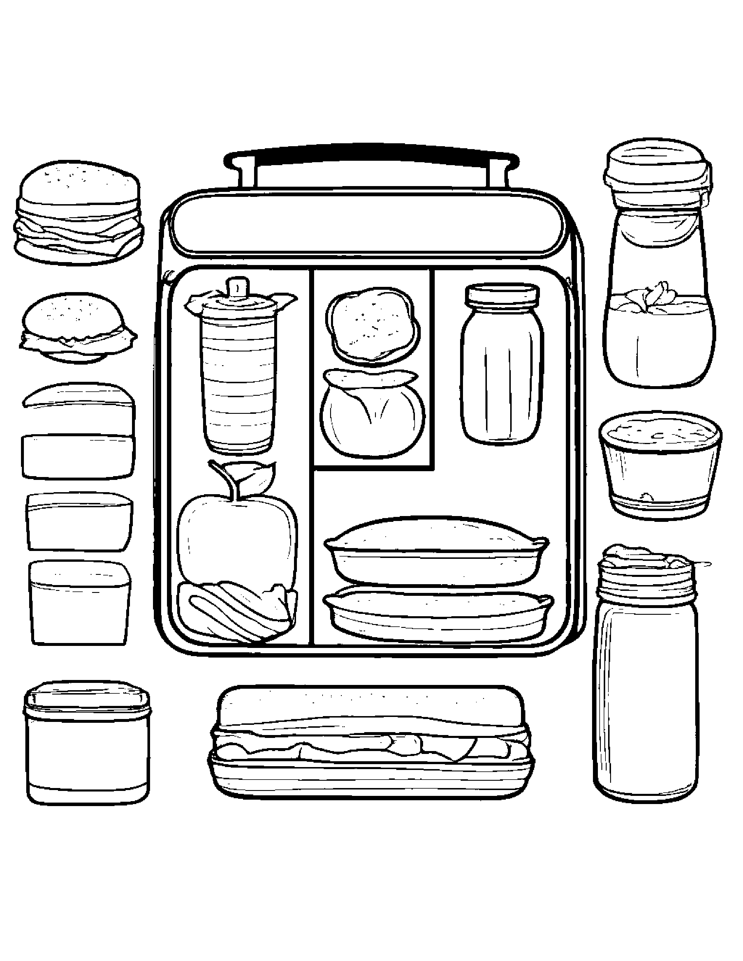 Polite Lunchbox Coloring Page (Free Printable PDF)