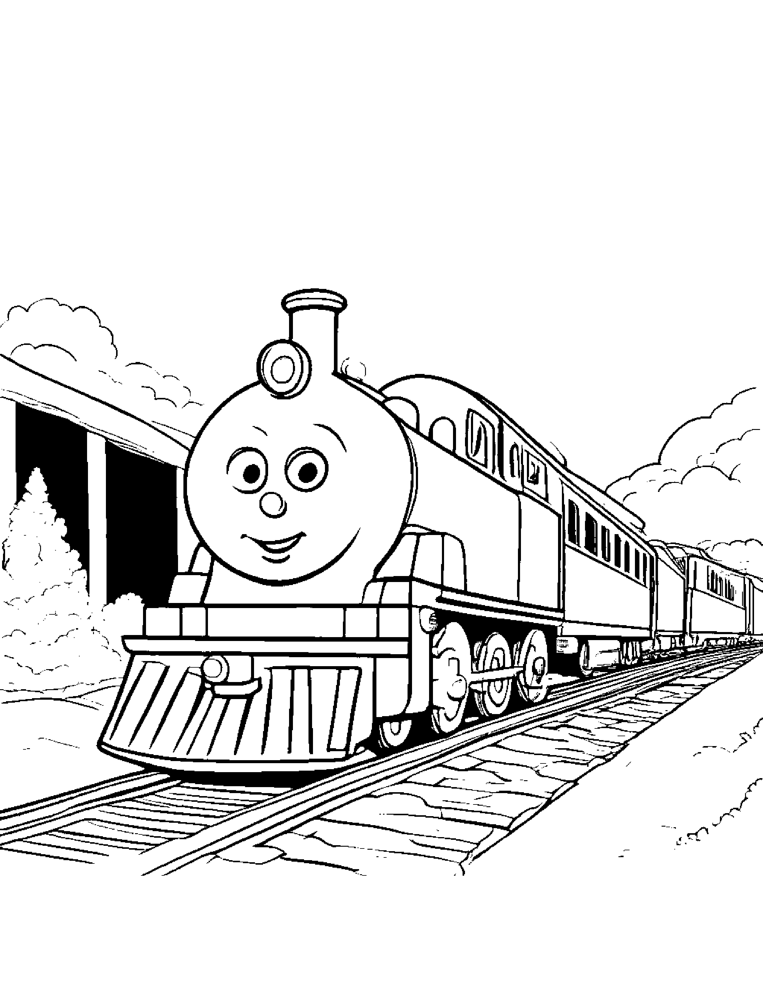 Polite Train Toy #3 Coloring Page (Free Printable PDF)