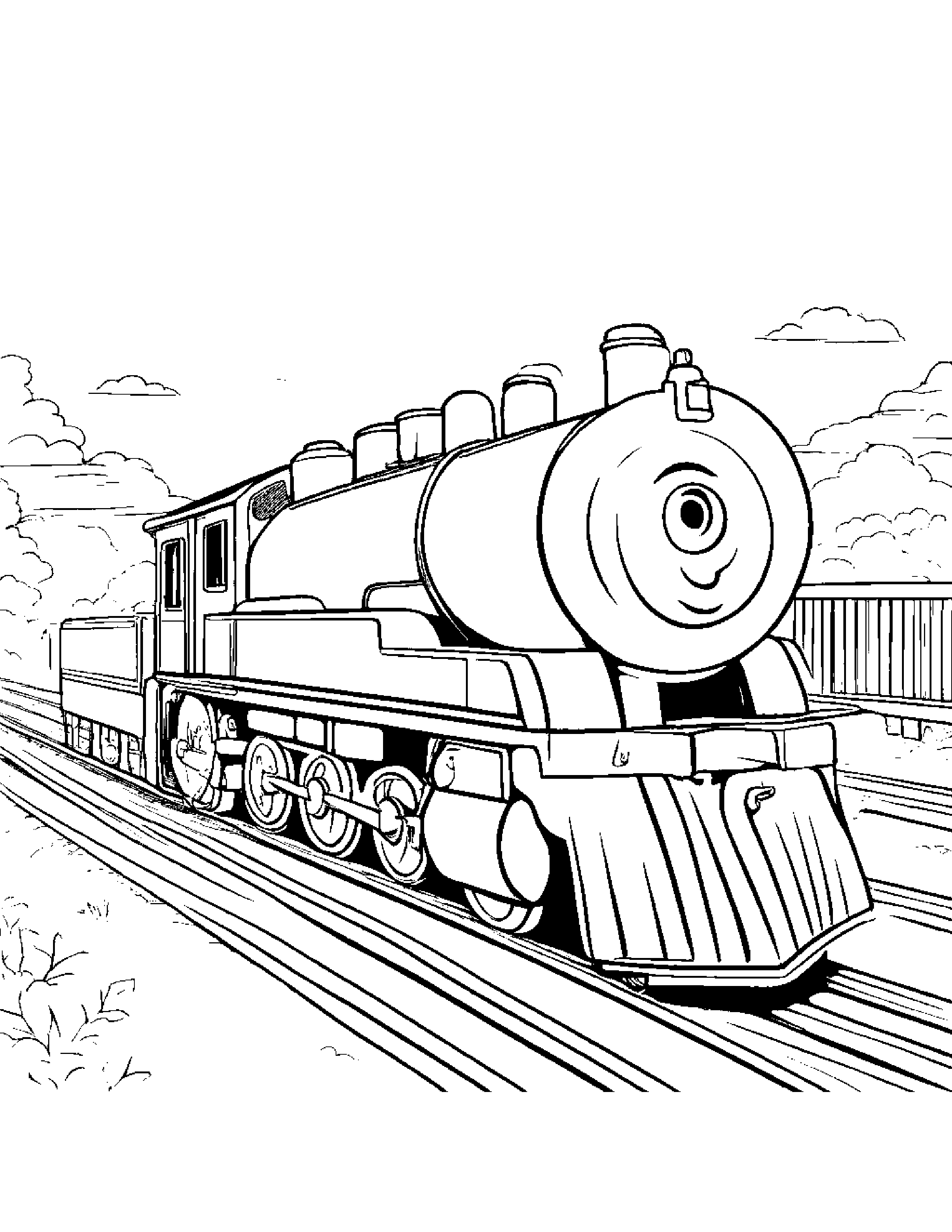 Polite Train Toy #4 Coloring Page (Free Printable PDF)