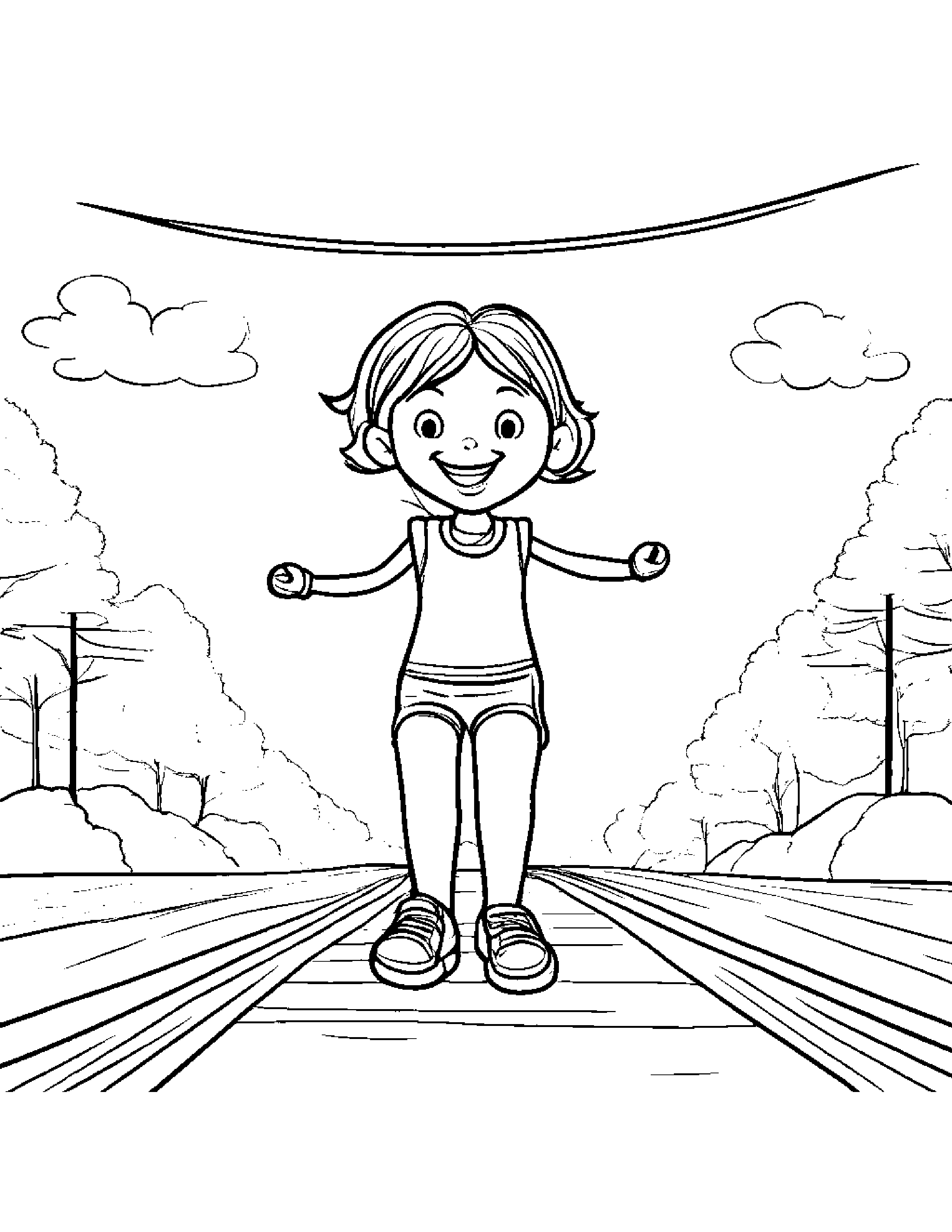Quiet Jump Rope #2 Coloring Page (Free Printable PDF)