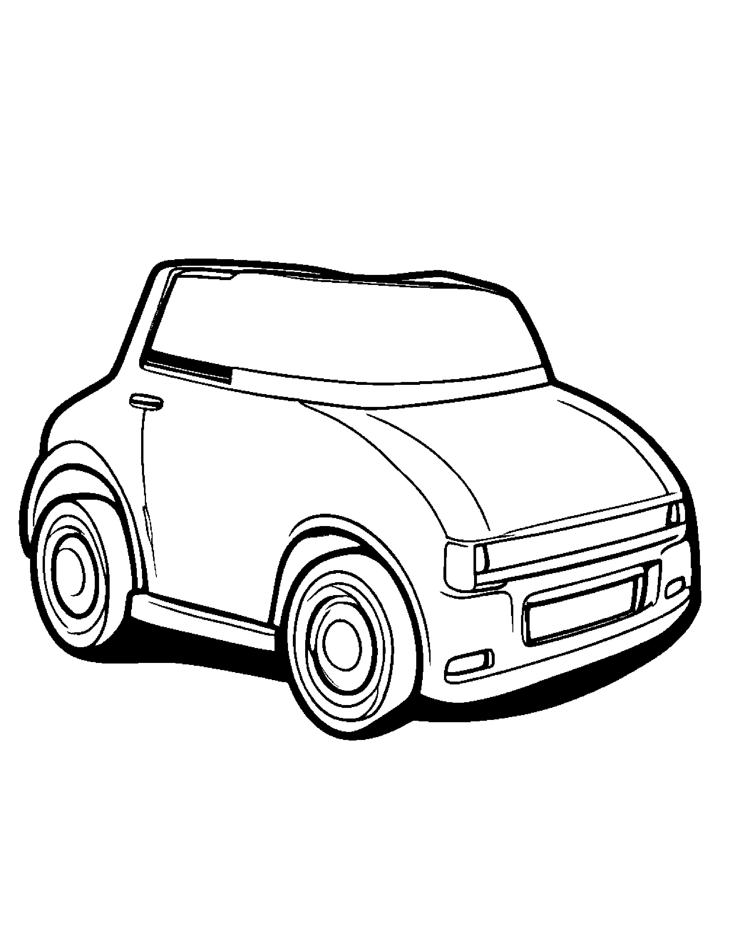 Quiet Toy Car #2 Coloring Page (Free Printable PDF)