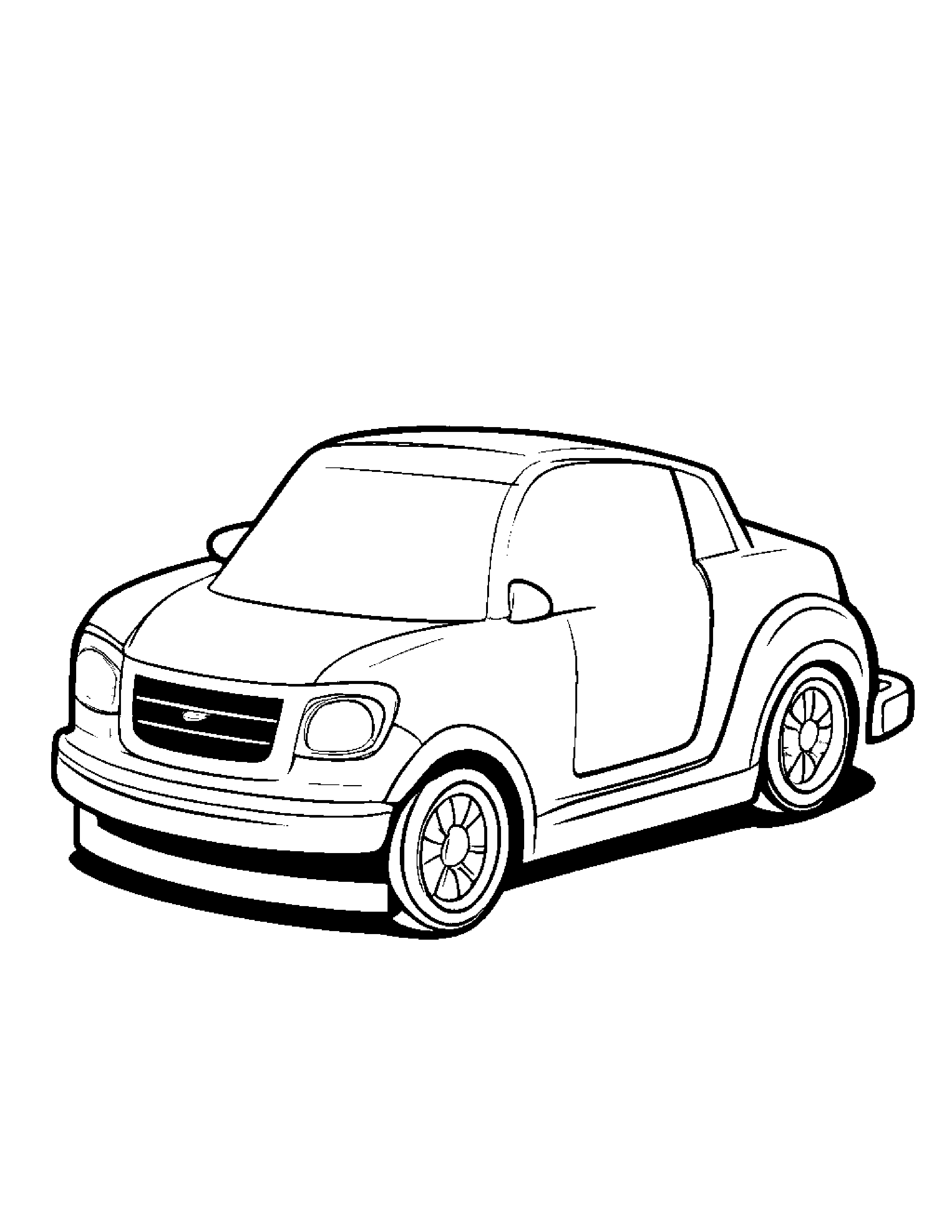Quiet Toy Car #3 Coloring Page (Free Printable PDF)