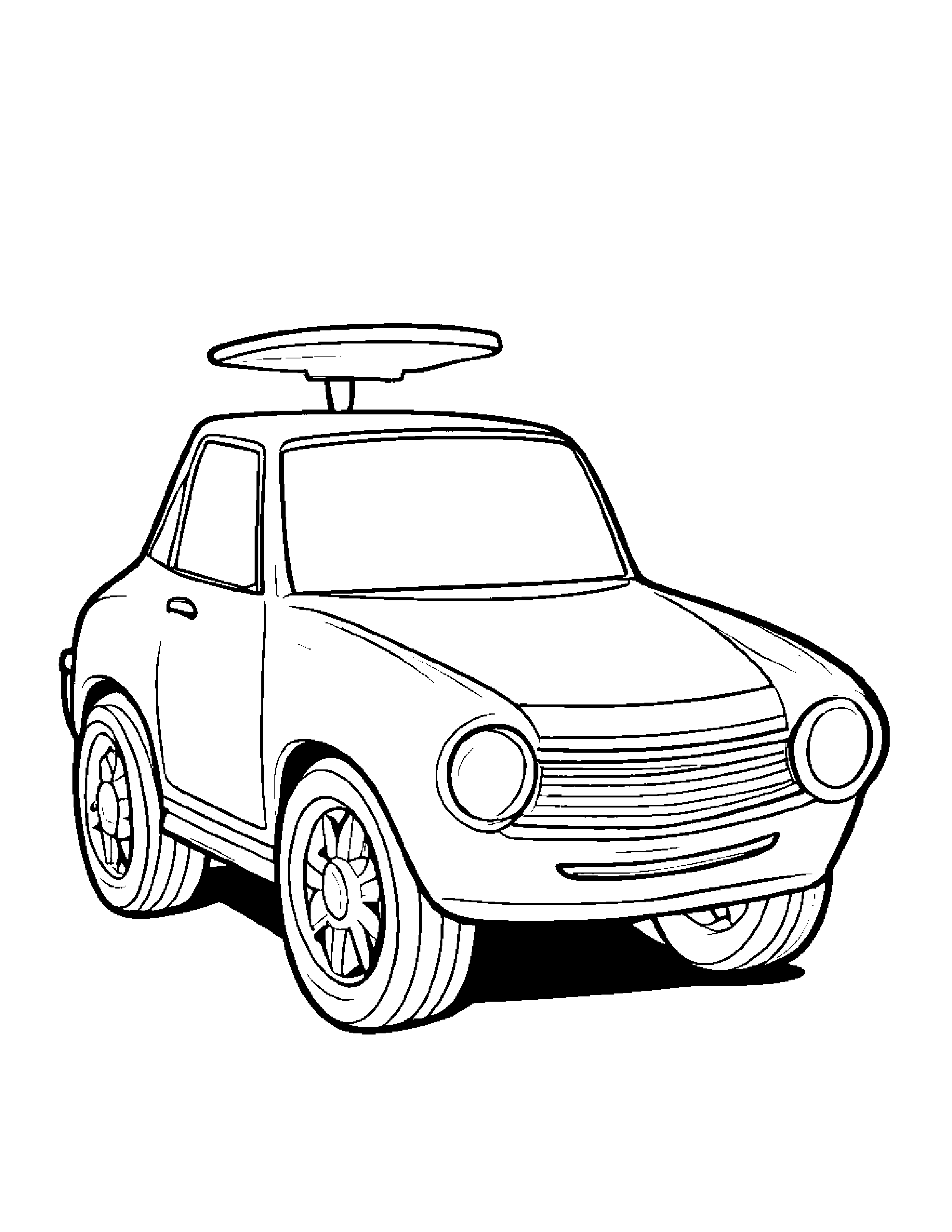 Quiet Toy Car Coloring Page (Free Printable PDF)